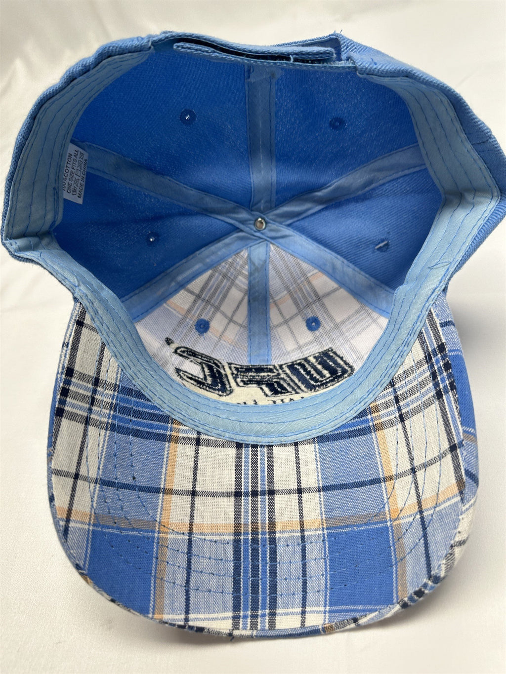 Blue Plaid UFC Ultimate Fighting Championship Adjustable Hat Cap