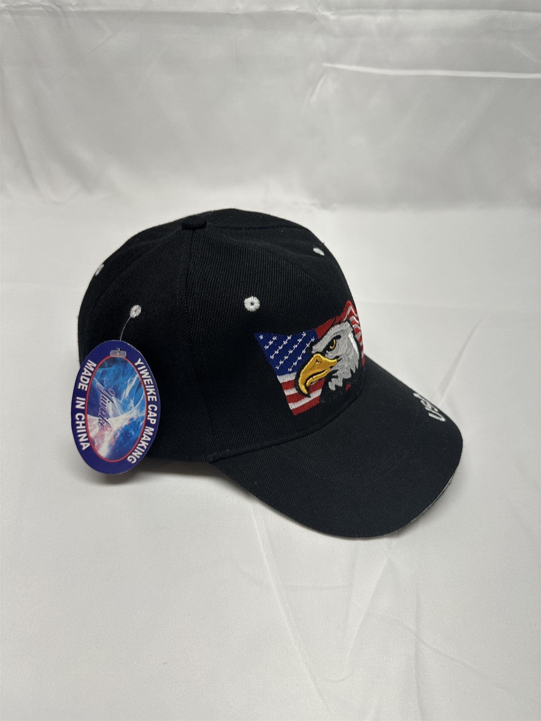 Black American Flag Eagle USA Mens Adjustable Hat Cap