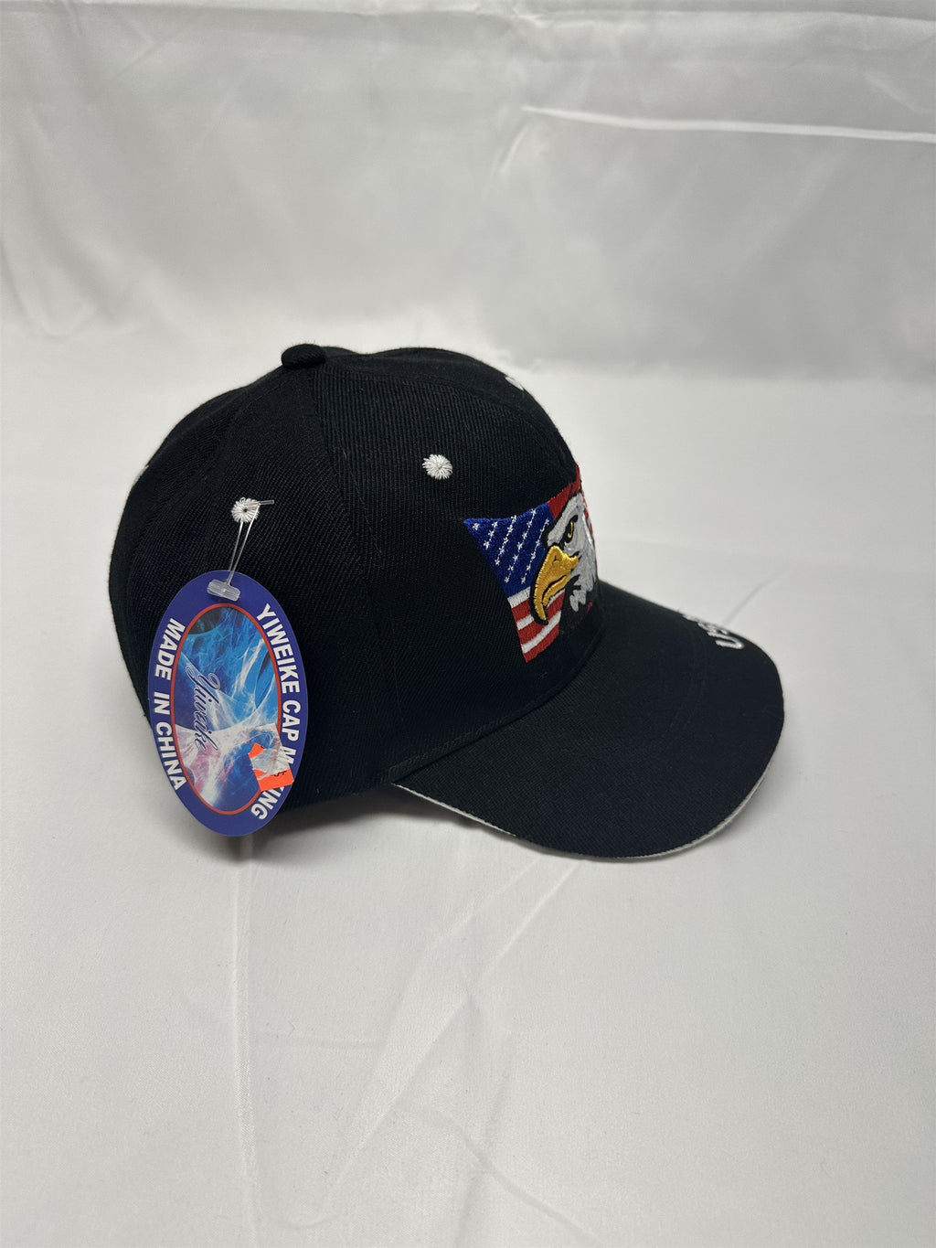 Black American Flag Eagle USA Mens Adjustable Hat Cap NWT