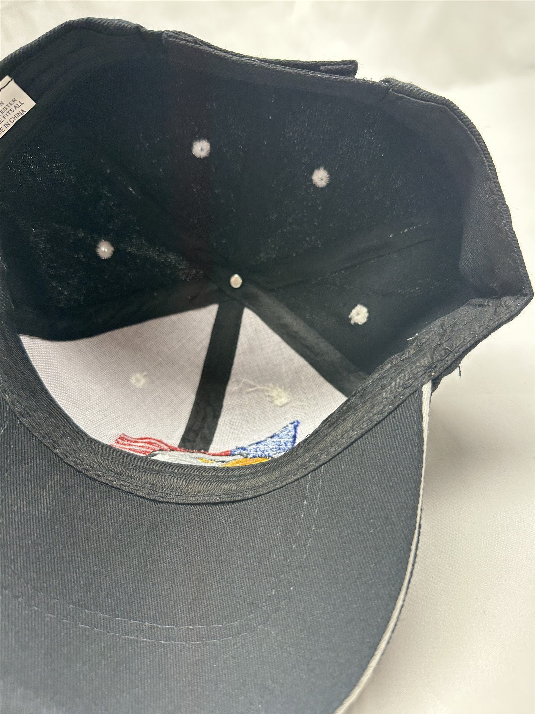 Black American Flag Eagle USA Mens Adjustable Hat Cap NWT