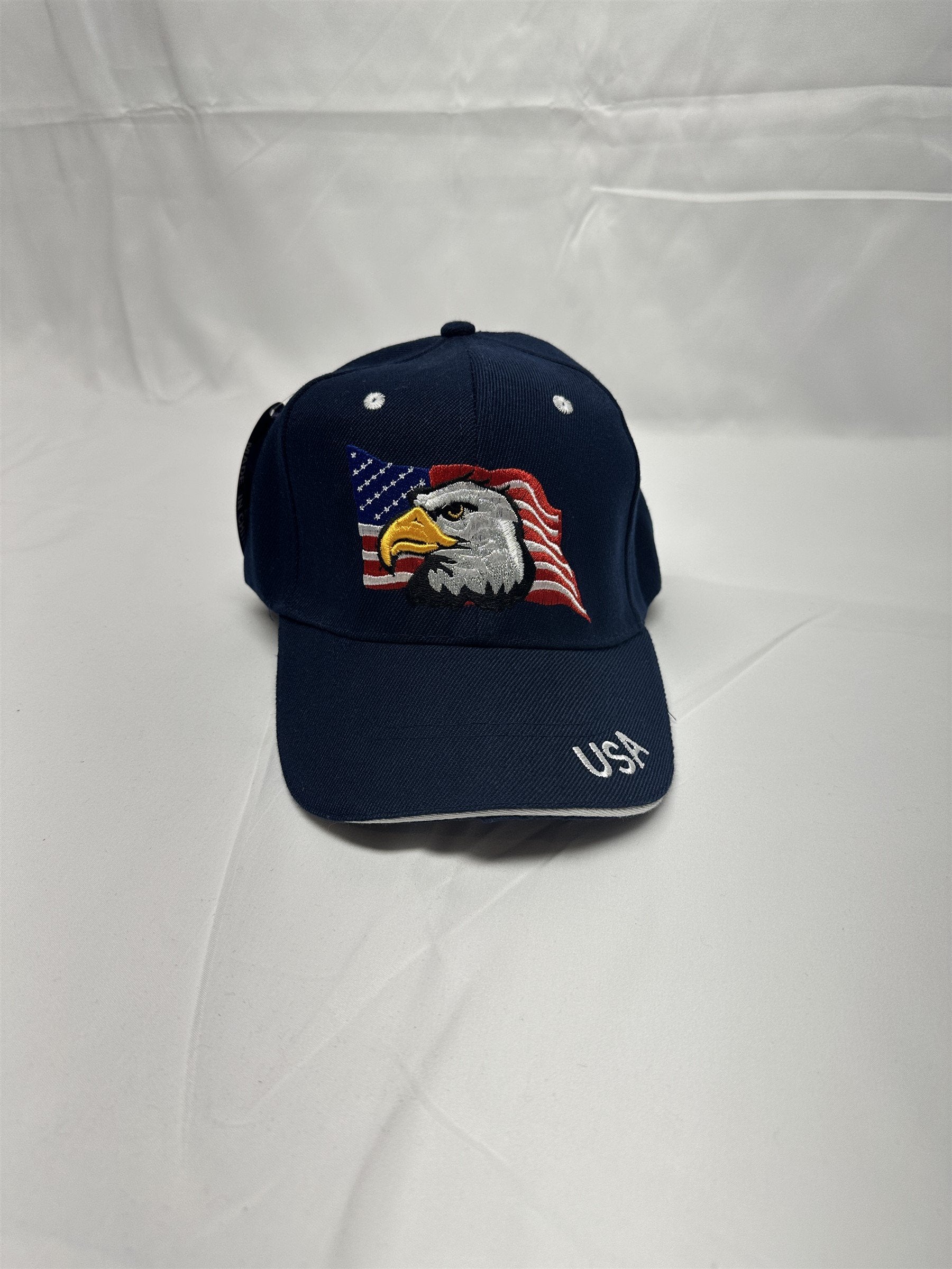 Navy Blue American Flag Eagle USA Mens Adjustable Hat Cap NWT