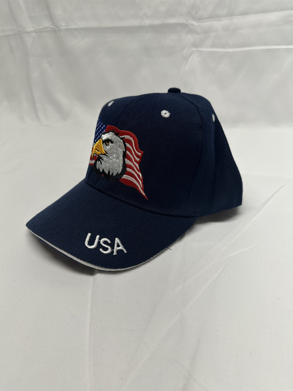 Navy Blue American Flag Eagle USA Mens Adjustable Hat Cap NWT