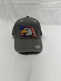 Gray American Flag Eagle USA Mens Adjustable Hat Cap NWOT