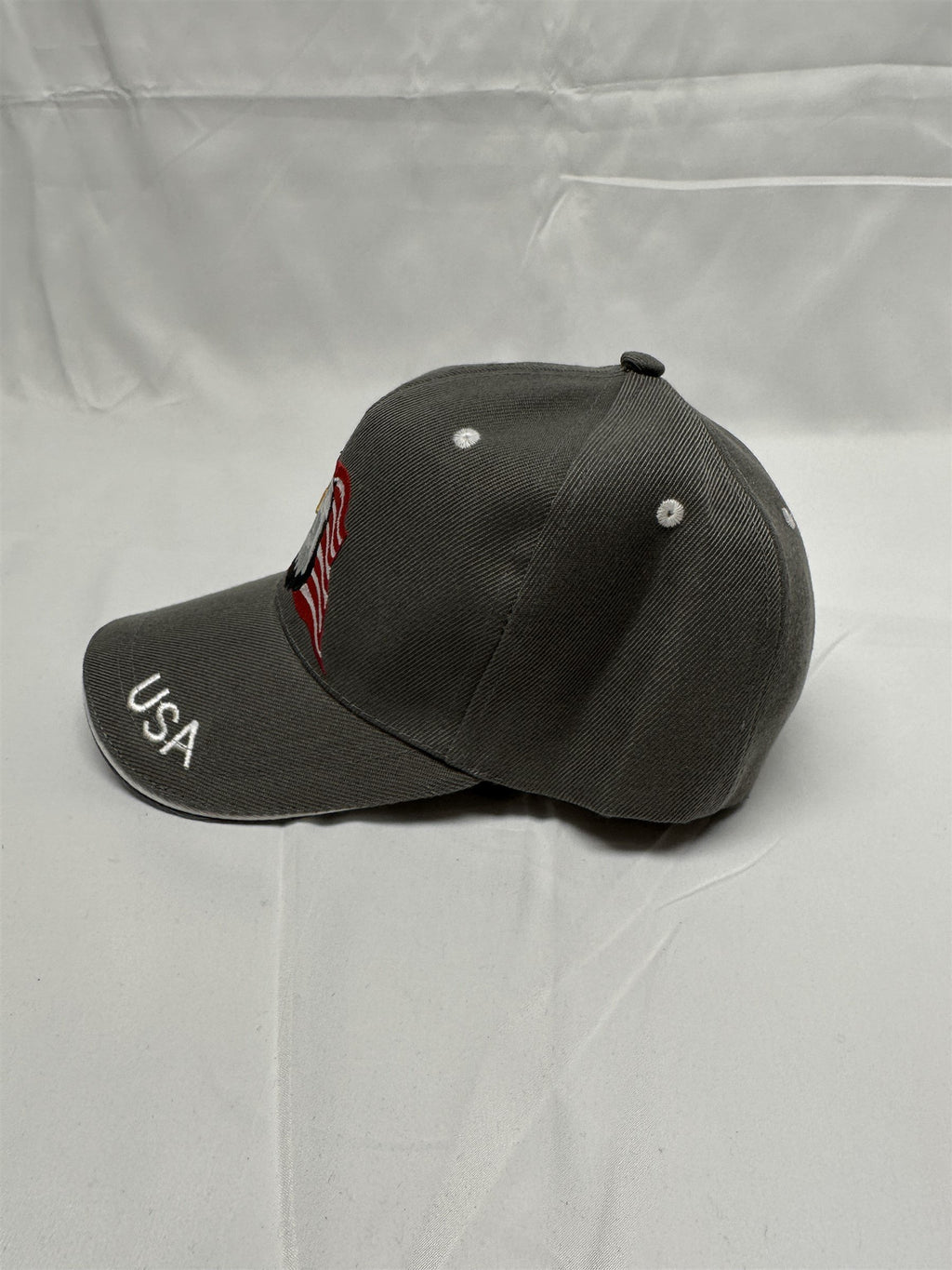 Gray American Flag Eagle USA Mens Adjustable Hat Cap NWOT