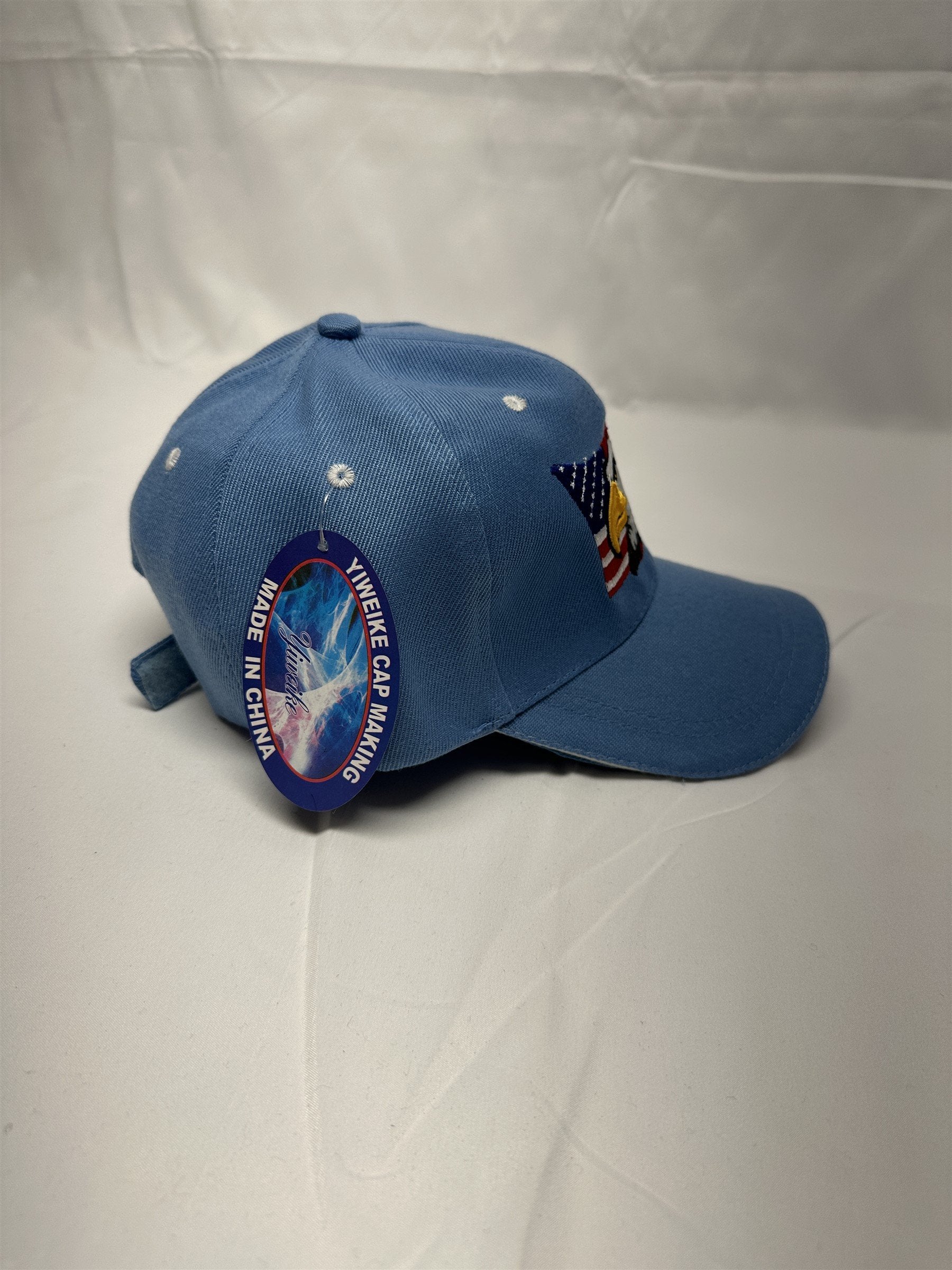 Blue American Flag Eagle USA Mens Adjustable Hat Cap NWT