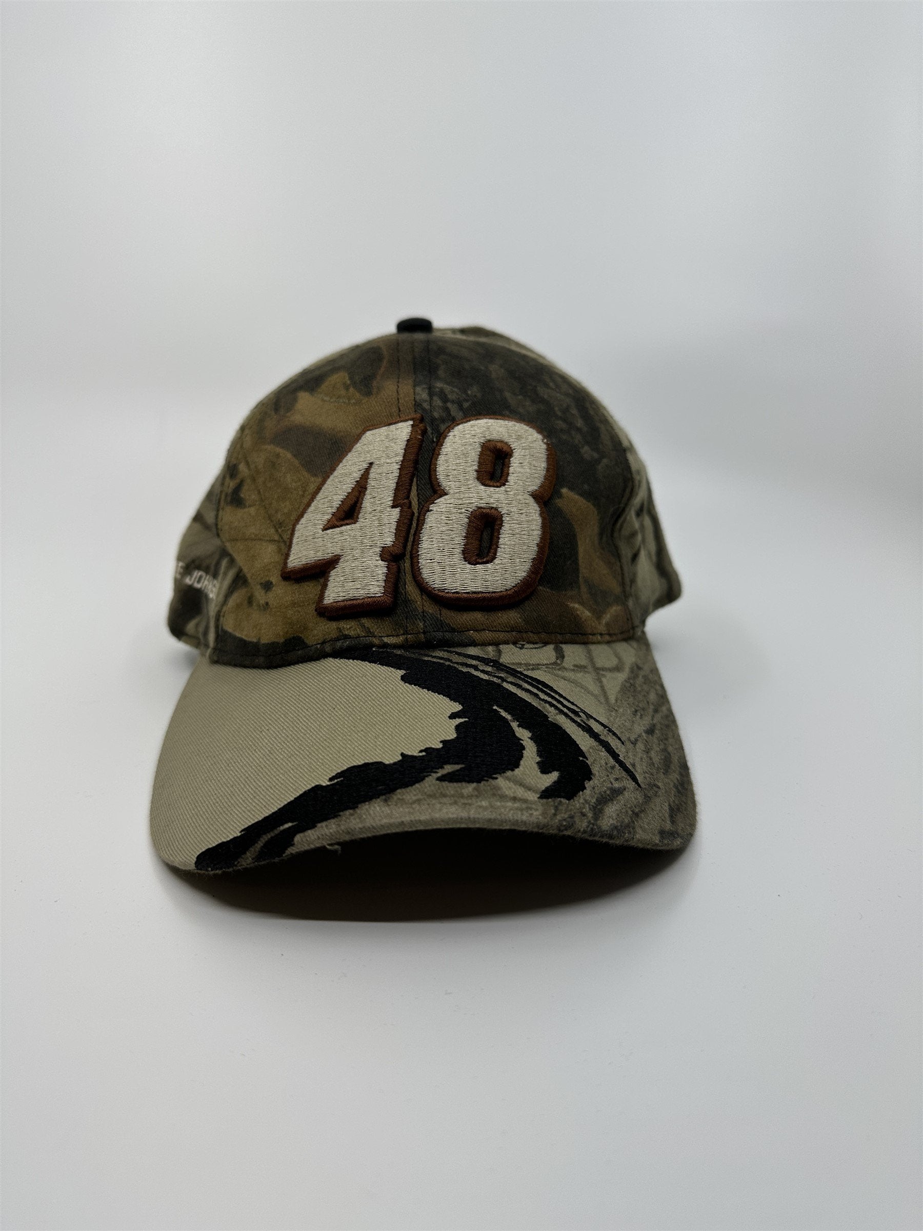 Jimmie Johnson #48 NASCAR Hat Adjustable Camouflage Cap Checkered Flag *SEE DESC