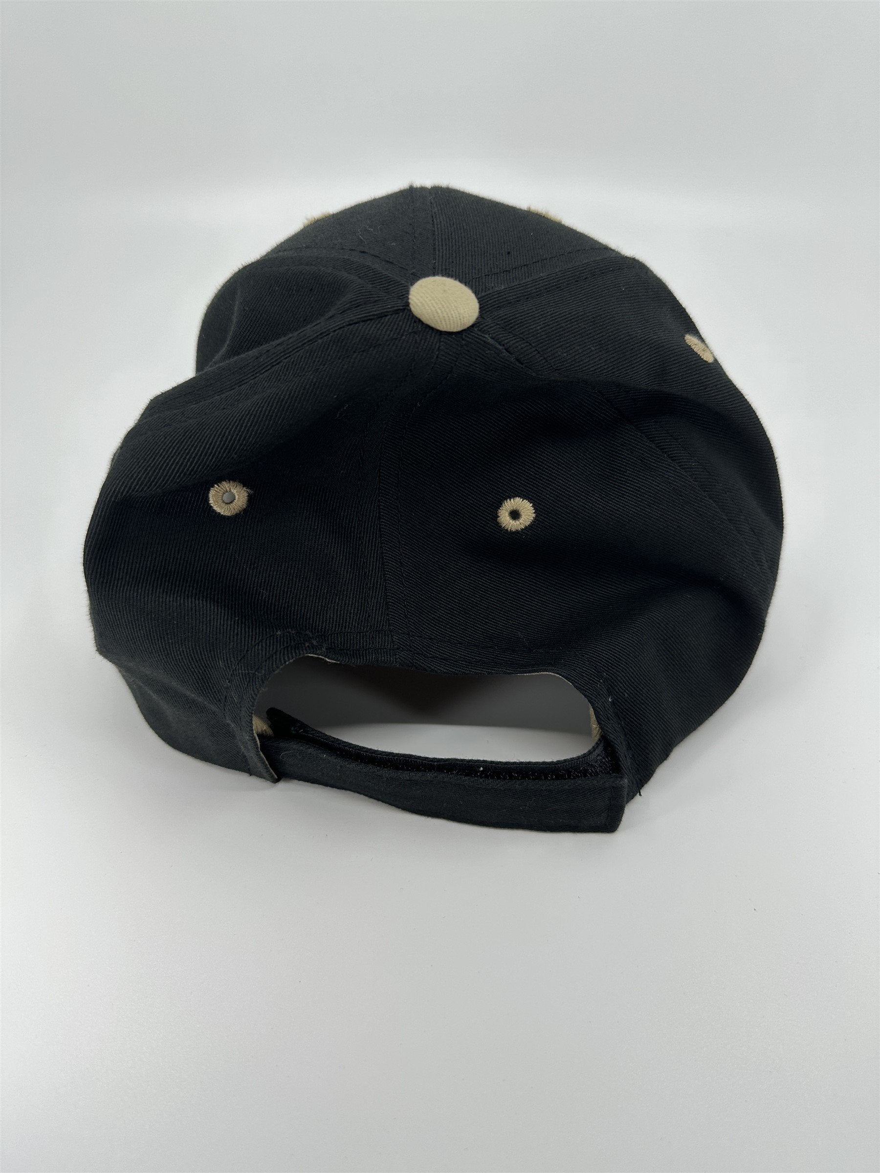 Deer Buck Head & Forest Black Embroidered Adjustable 100% Cotton Hat