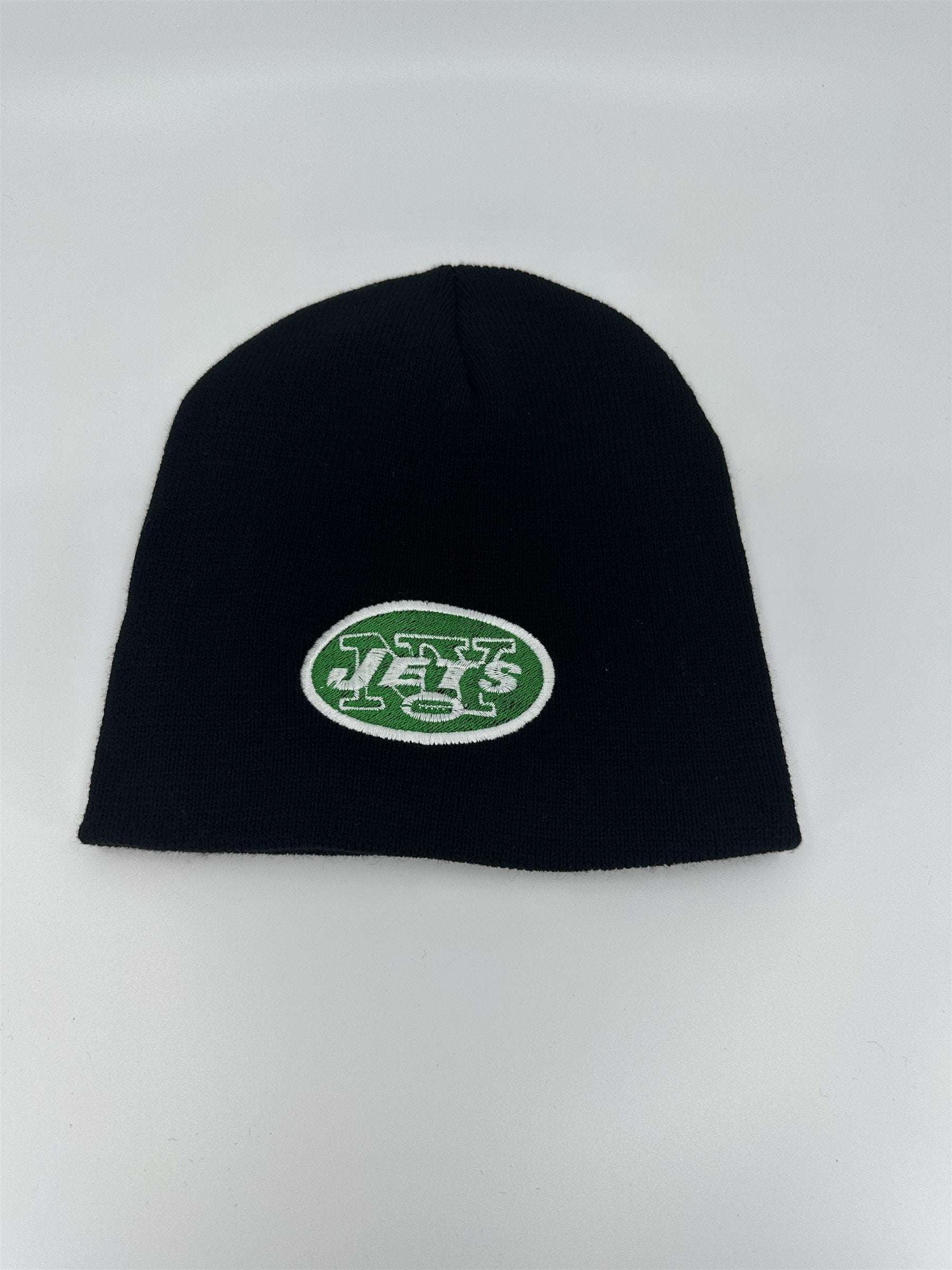 Black NY Jets Pull On Beanie One Size Hat Cap NWOT