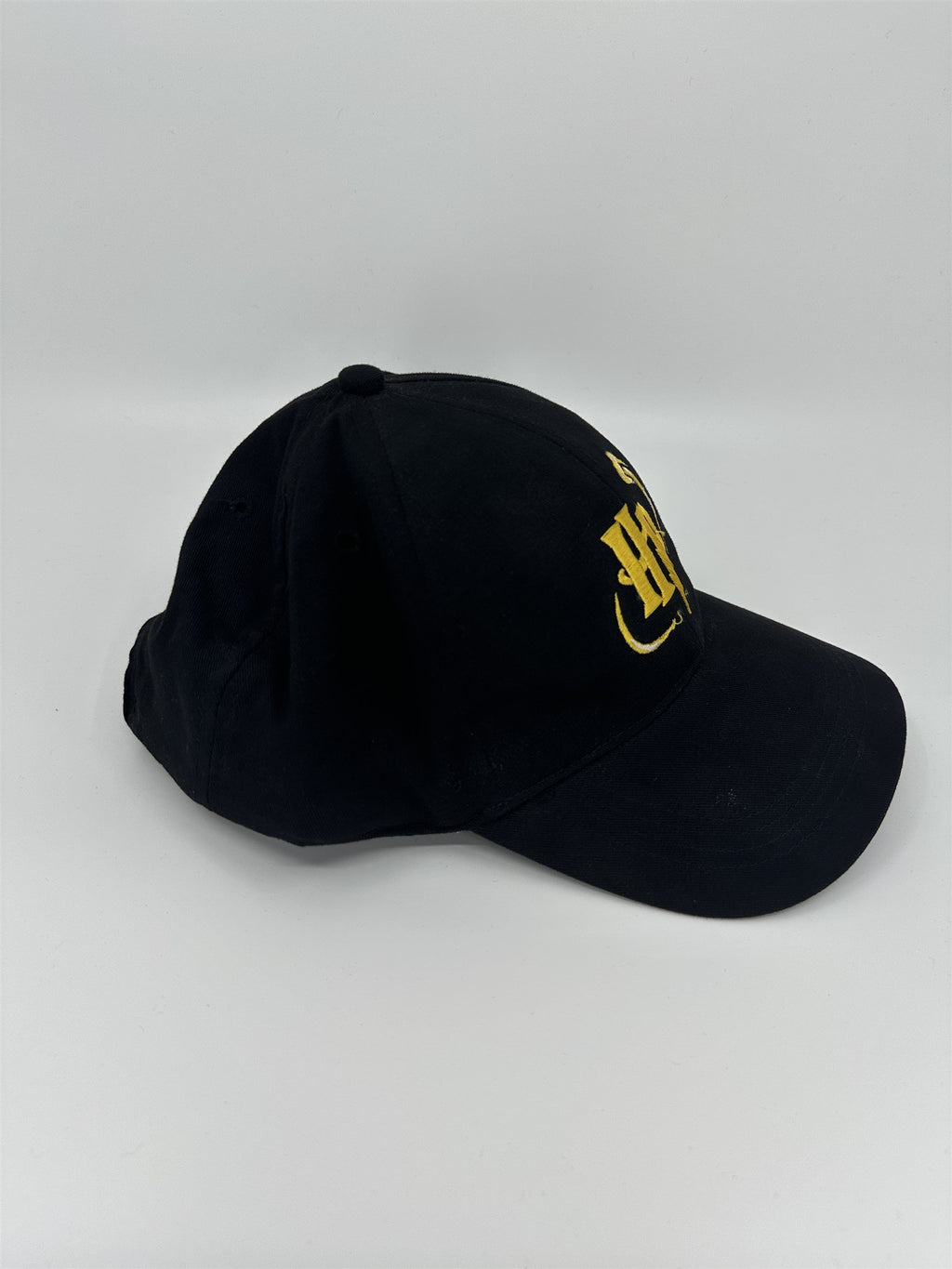 Black Harry Potter Adjustable Hat HP Golden Snitch Logo Lightning Bolt Accent
