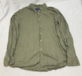Eton Slim Fit Dress Shirt 17.5 44 Olive Green Wrinkle-Resistant Twill
