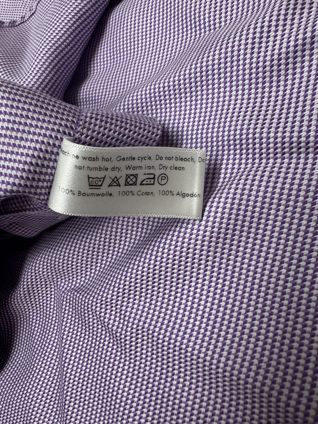 Eton of Sweden Luxury Dress Shirt Purple Pattern 17.5 44 Contemporary Fit