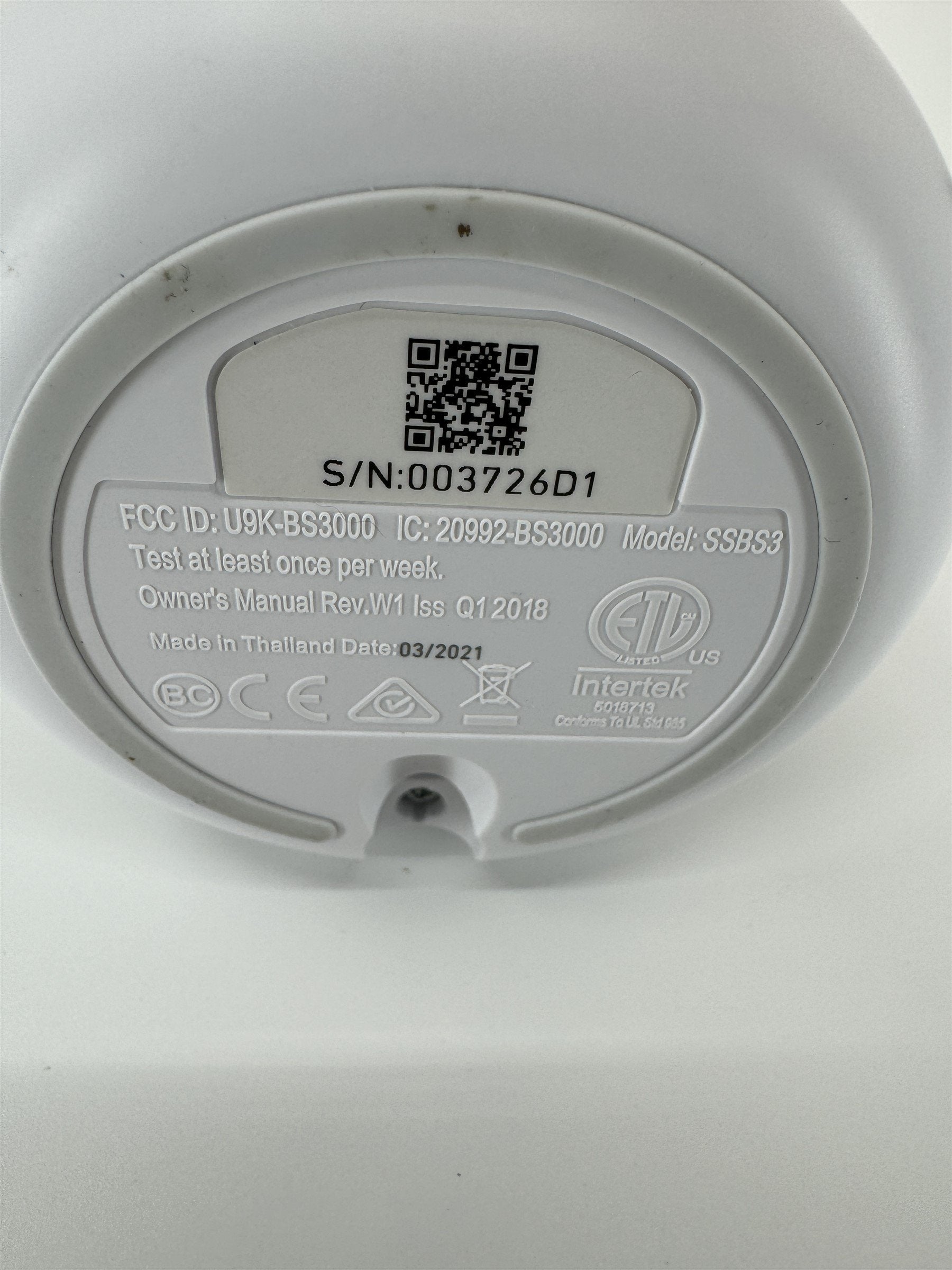 SimpliSafe Alarm Base Station SSBS3 /w Power Supply