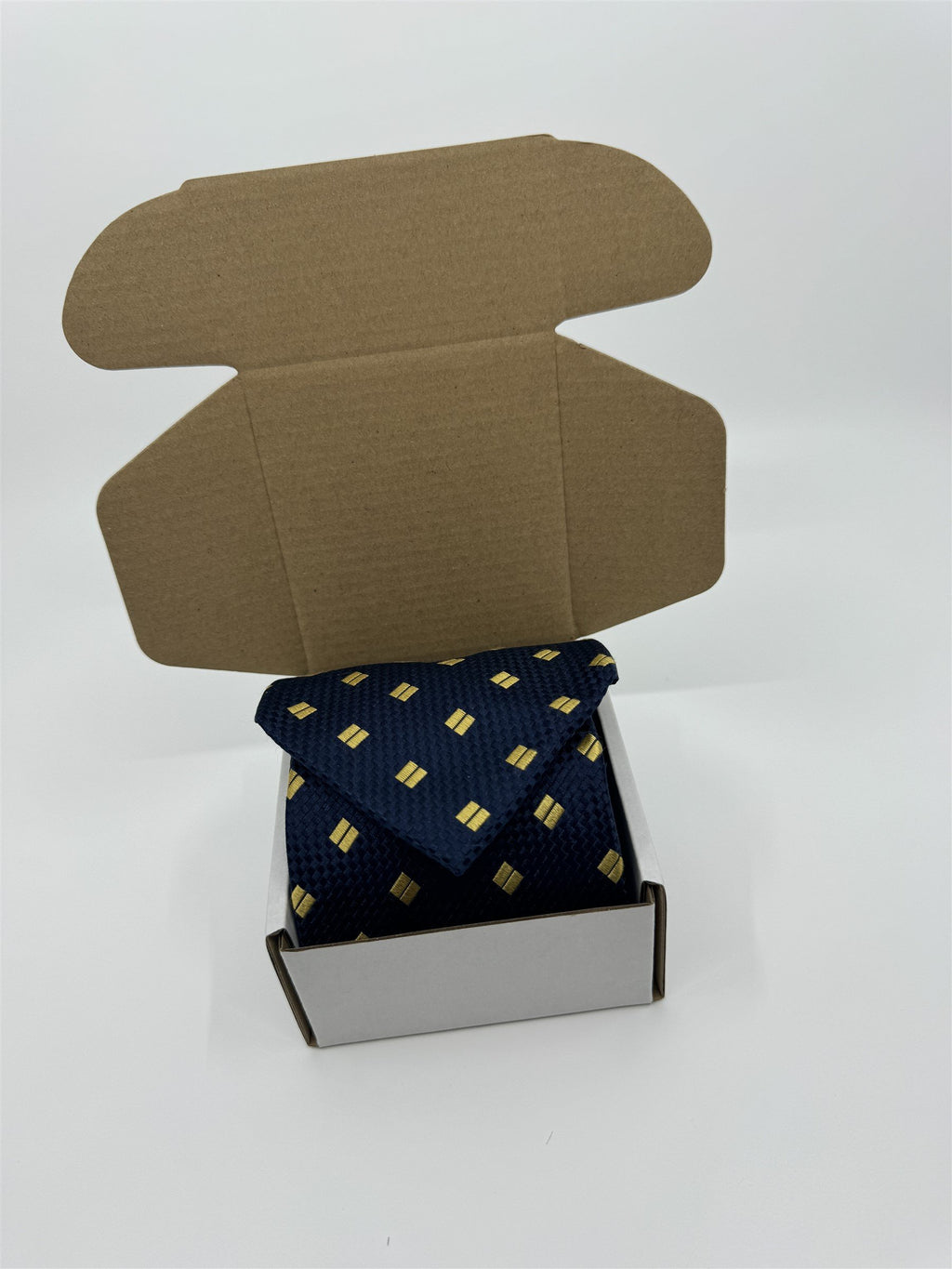 Mens Grant Thomas Hand Sewn Silk Tie Navy Blue /w Gold Double Lines Equality