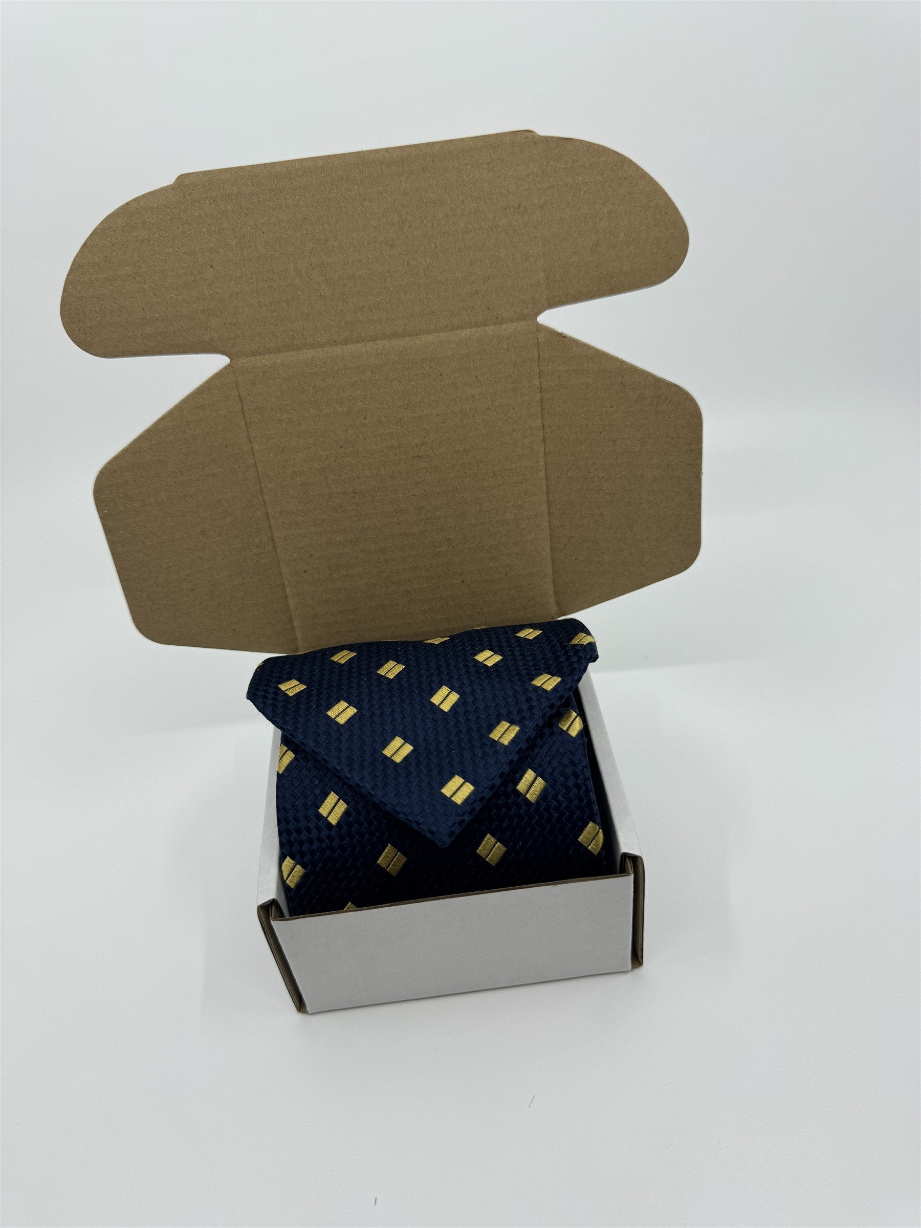 Mens Grant Thomas Hand Sewn Silk Tie Navy Blue /w Gold Double Lines Equality