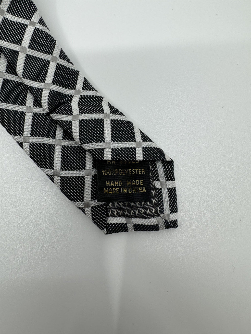 Alexander Julian Colours Mens Tie Gray and White Check Square Pattern NWOT