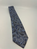 Geoffrey Beene Handmade 100% Silk Mens Neck Tie Blue Paisley Pattern NWOT