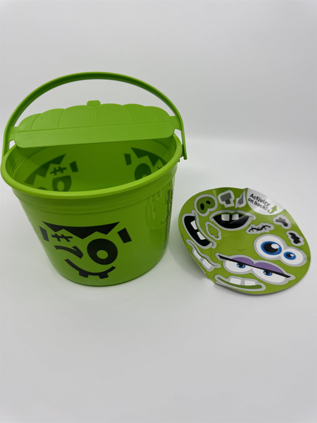2023 McDonald's Monster Pail Green Happy Meal Toy With Stickers