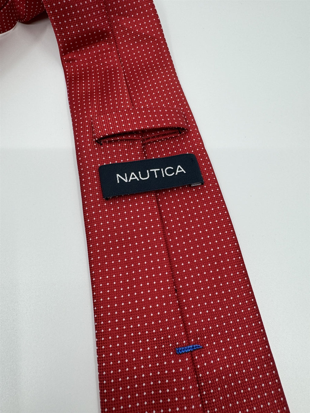 Nautica Mens Neck Tie Red With White Polka Dots Polyester China