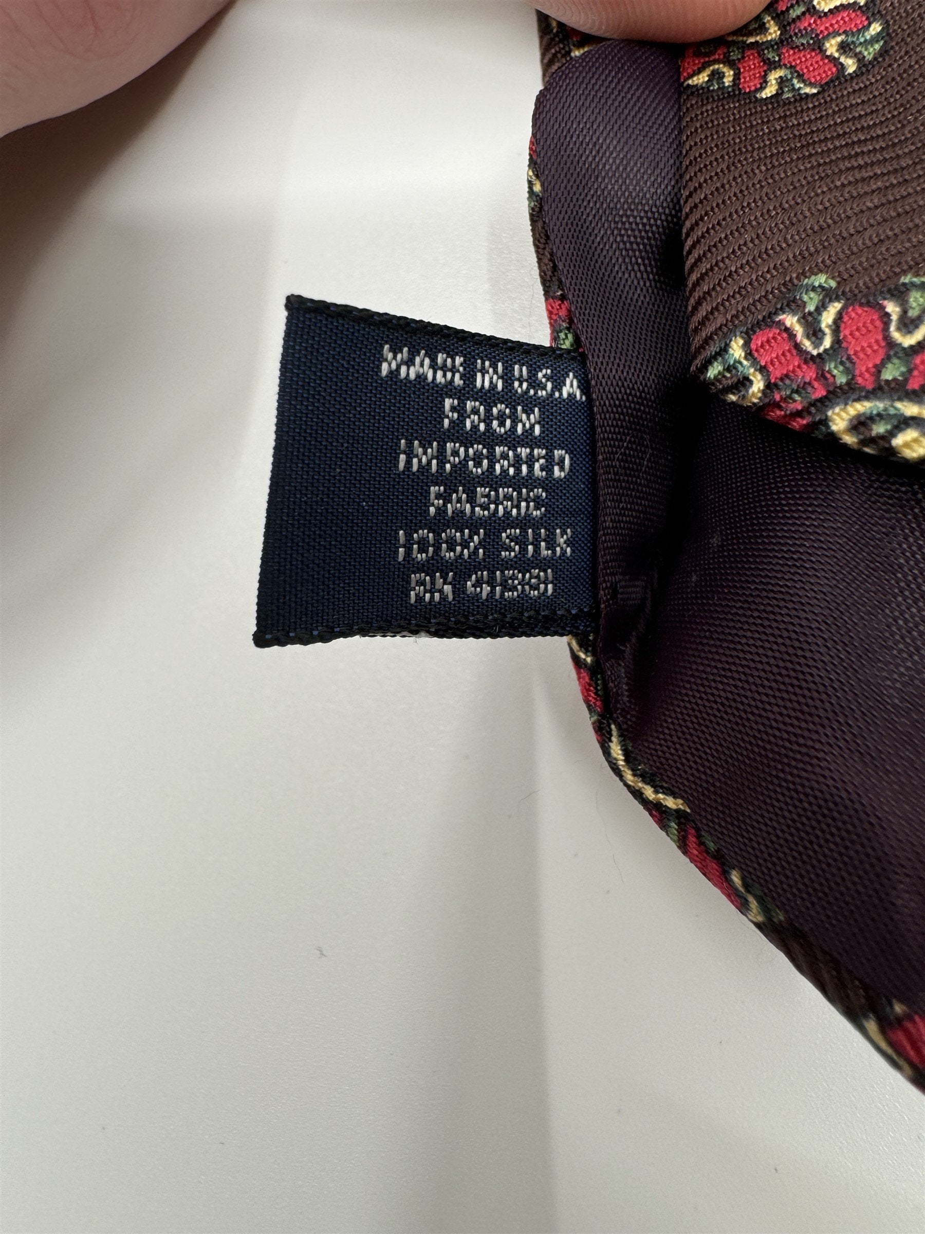 Polo Ralph Lauren Red Silk Necktie Mens Eye Medallion Print Made in USA