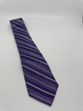 Michael Kors Mens 100% Silk Stunning Purple Striped Tie NWOT