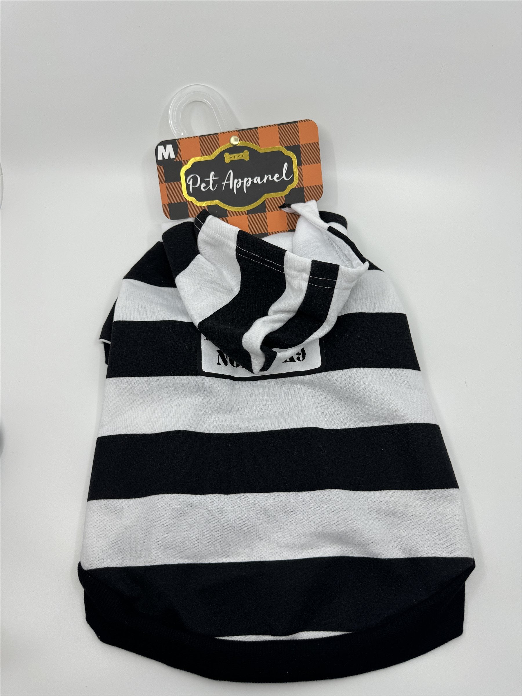 Prisoner Jailbird "Bad Dog" Dog Sweater Outfit by Woof Striped Costume MEDIUM