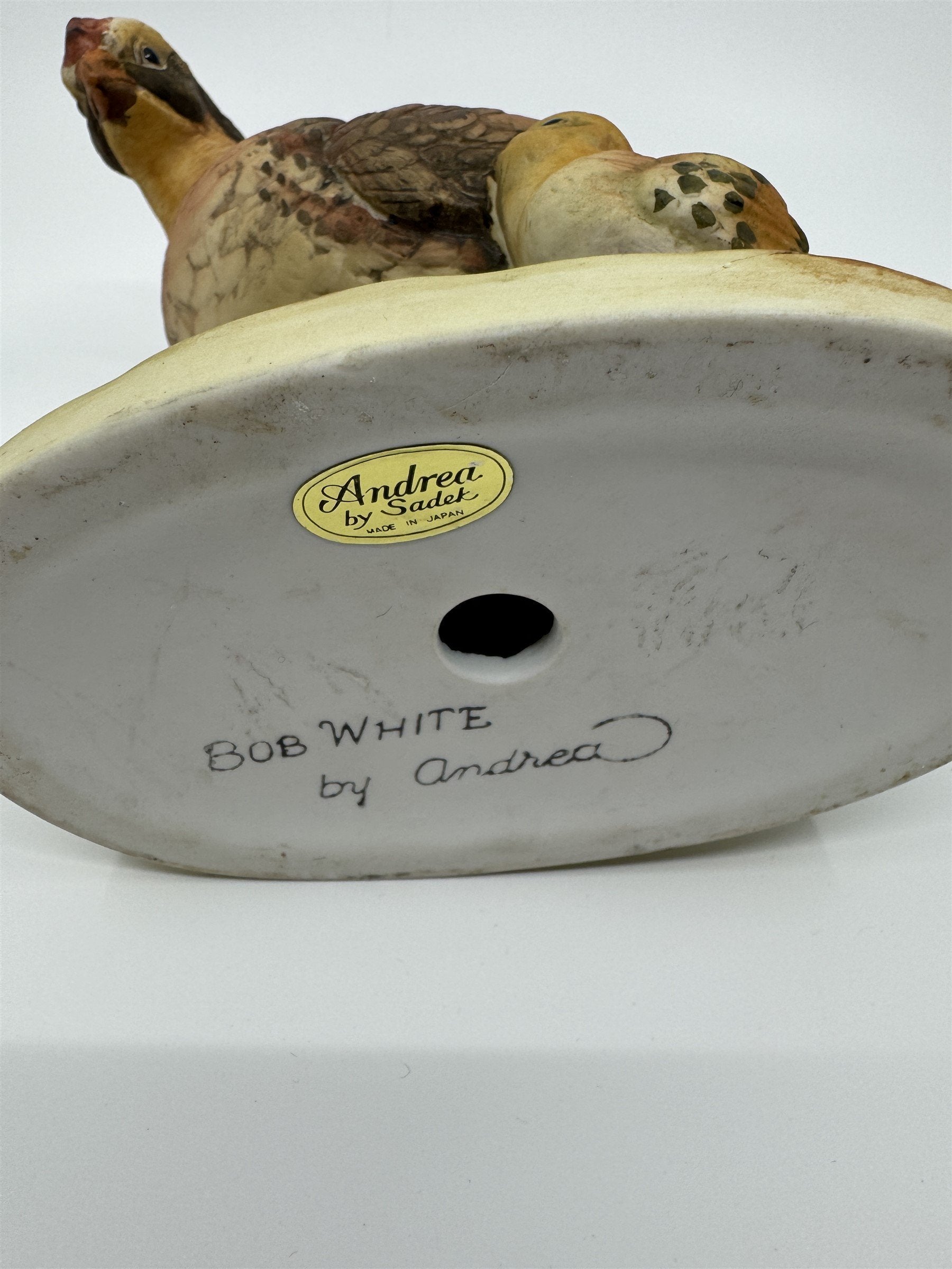 Vintage Andrea by Sadek Bisque Porcelain Bob White Figurine Birds Made In Japan