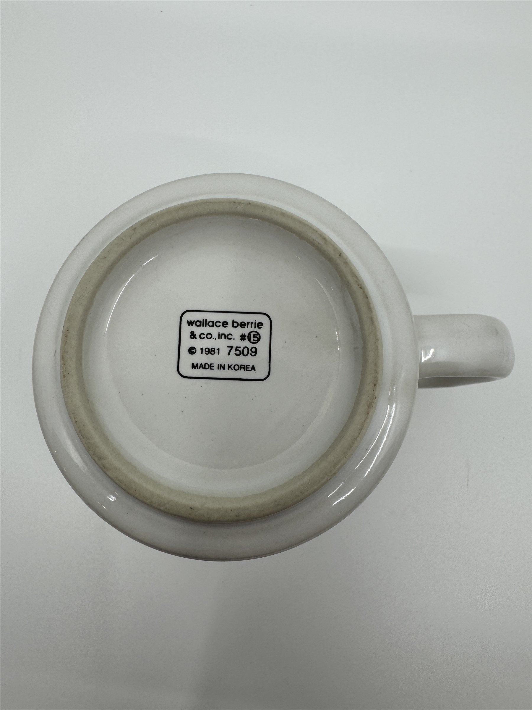 Wallace Berrie Smurf Mug #15 Exercise "Ready, Go Rest" Korea #7509 Coffee Cup