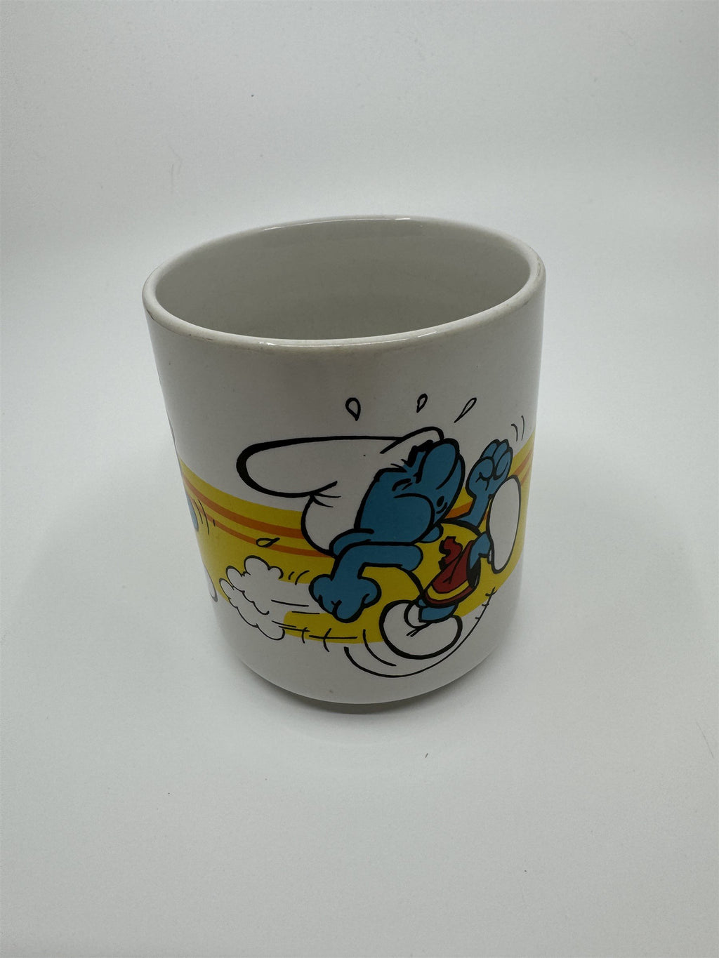 Wallace Berrie Smurf Mug #15 Exercise "Ready, Go Rest" Korea #7509 Coffee Cup
