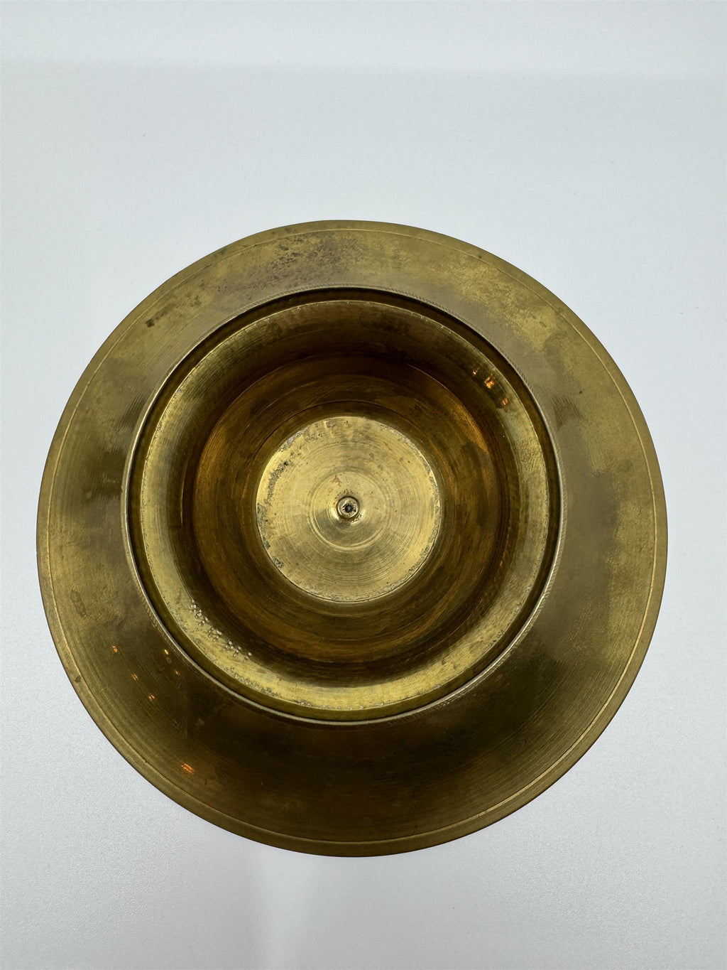 Set of Vintage Brass Lifted Tray & Drinking Chalice Made in India Floral Etched