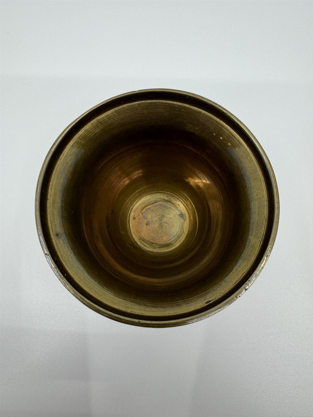 Set of Vintage Brass Lifted Tray & Drinking Chalice Made in India Floral Etched