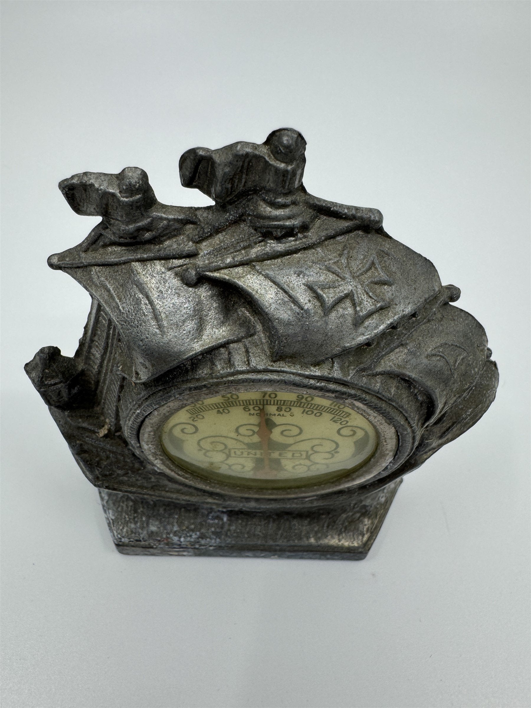Vintage Metal Ship Boat Thermometer Nautical Marine United Sea Collectible Decor
