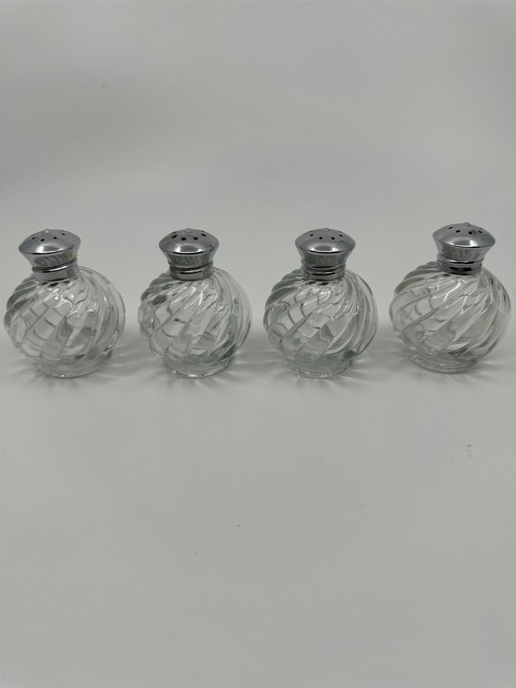 IRICE Sparkling Crystal with Chrome Plated Tops Salt & Pepper Shakers Set of 4