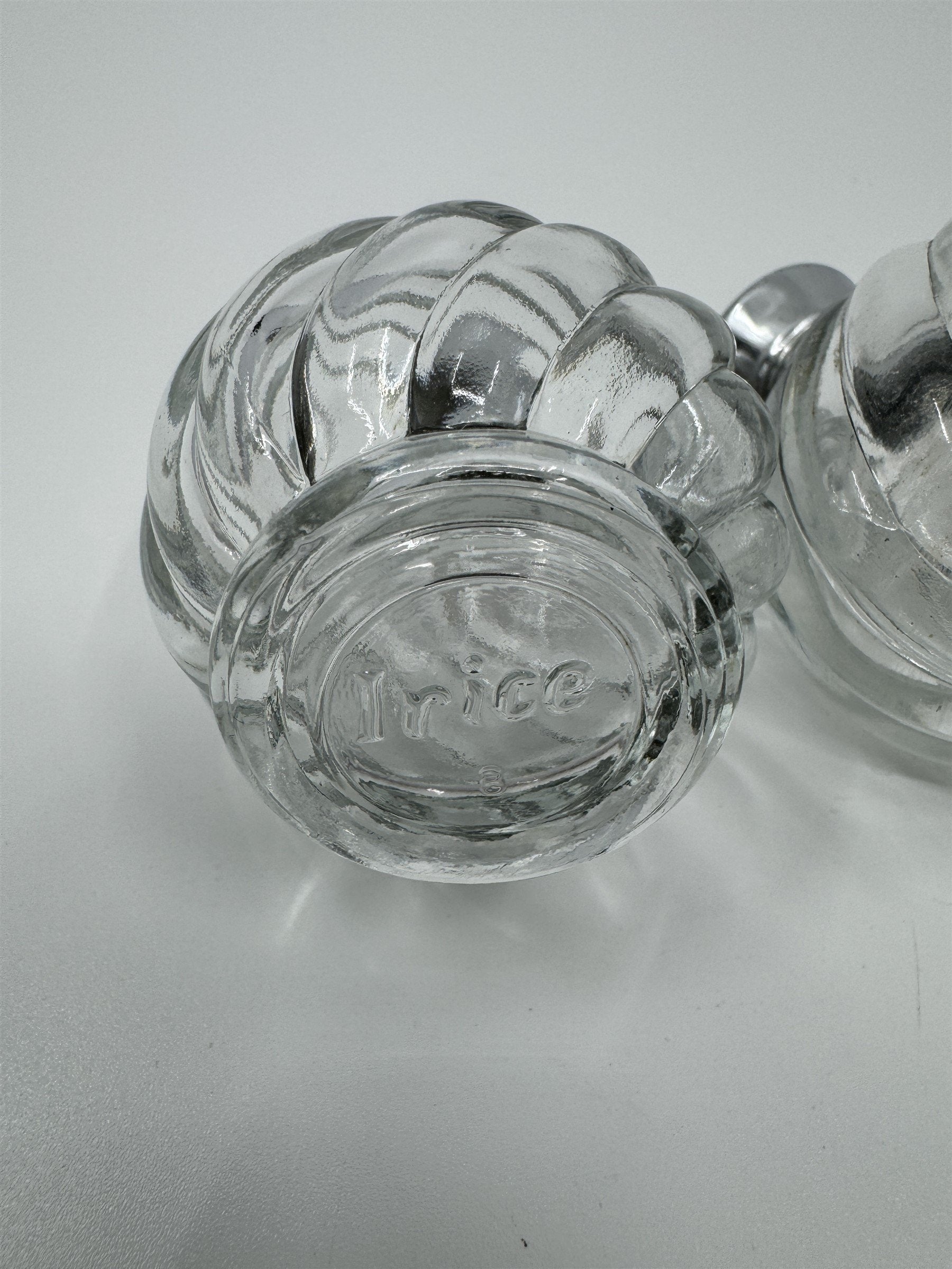 IRICE Sparkling Crystal with Chrome Plated Tops Salt & Pepper Shakers Set of 4