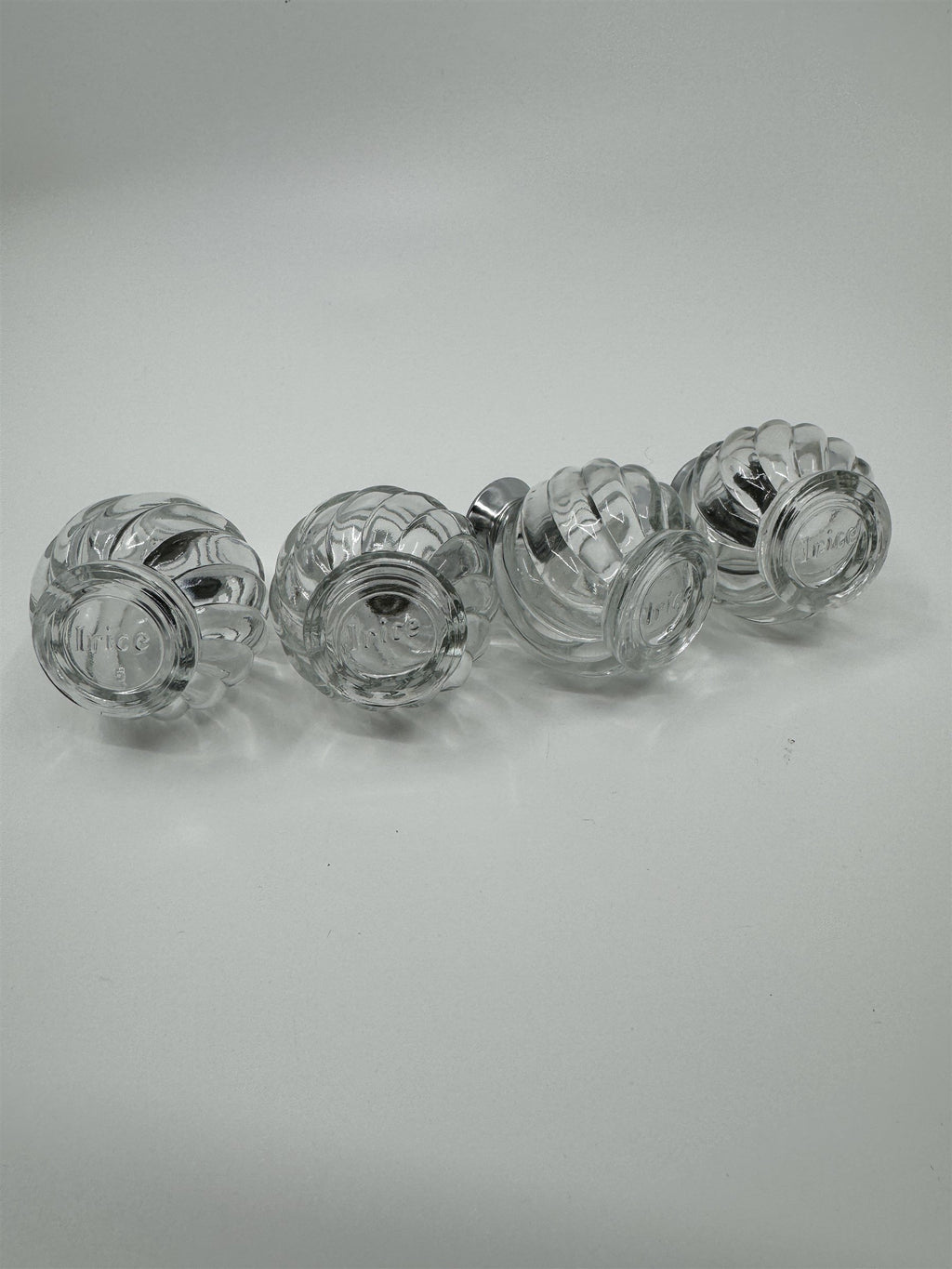 IRICE Sparkling Crystal with Chrome Plated Tops Salt & Pepper Shakers Set of 4