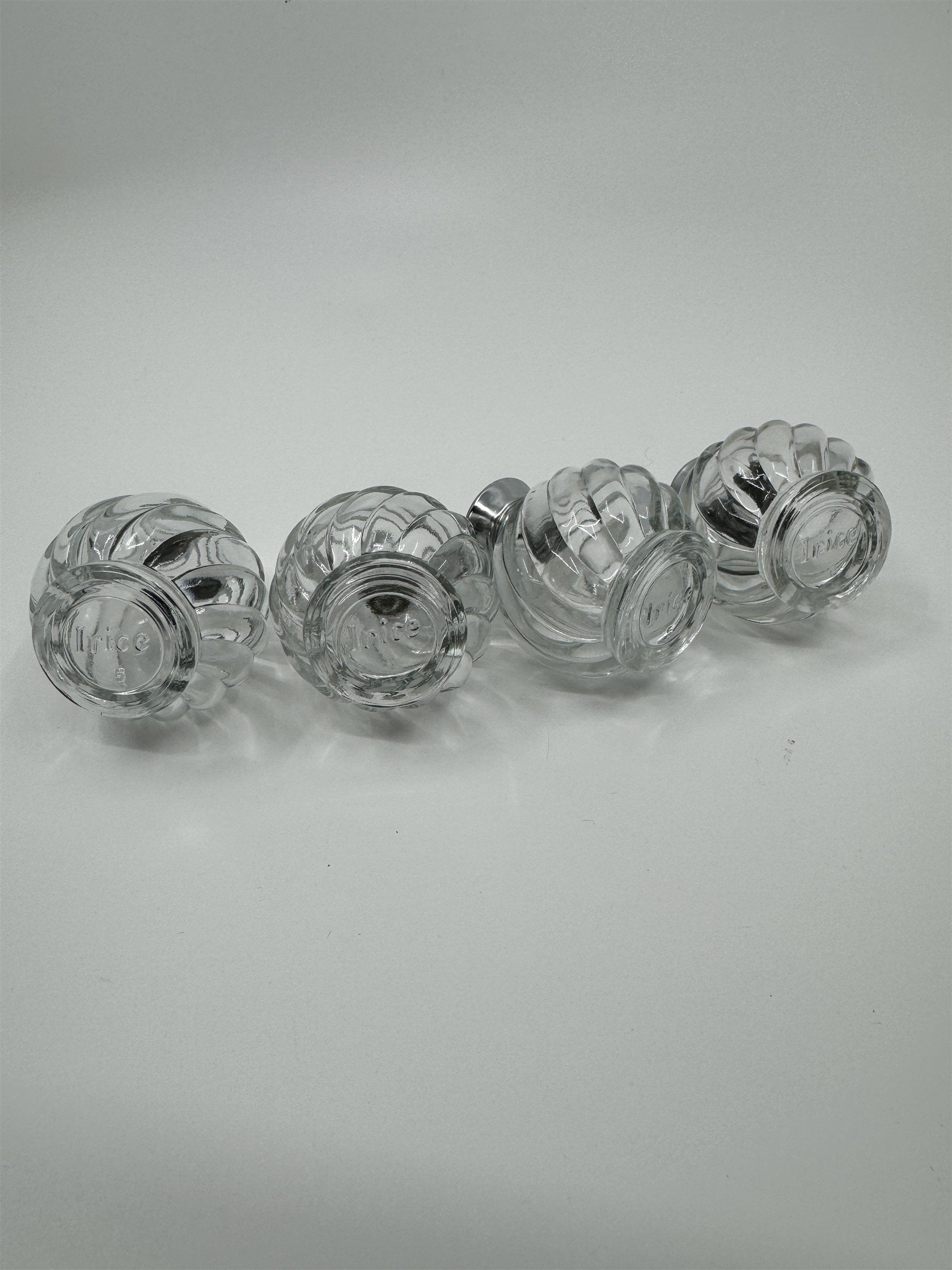 IRICE Sparkling Crystal with Chrome Plated Tops Salt & Pepper Shakers Set of 4