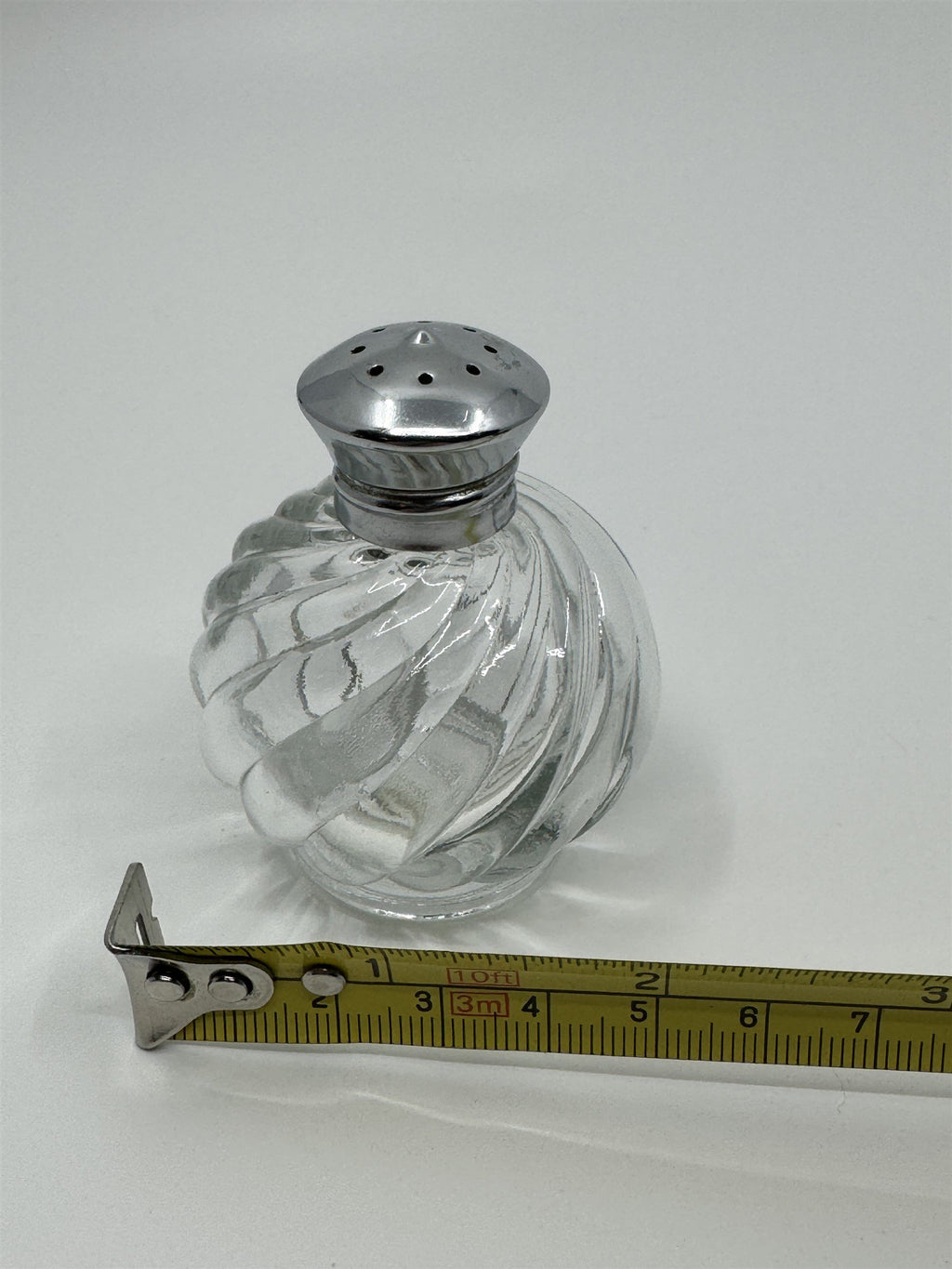 IRICE Sparkling Crystal with Chrome Plated Tops Salt & Pepper Shakers Set of 4