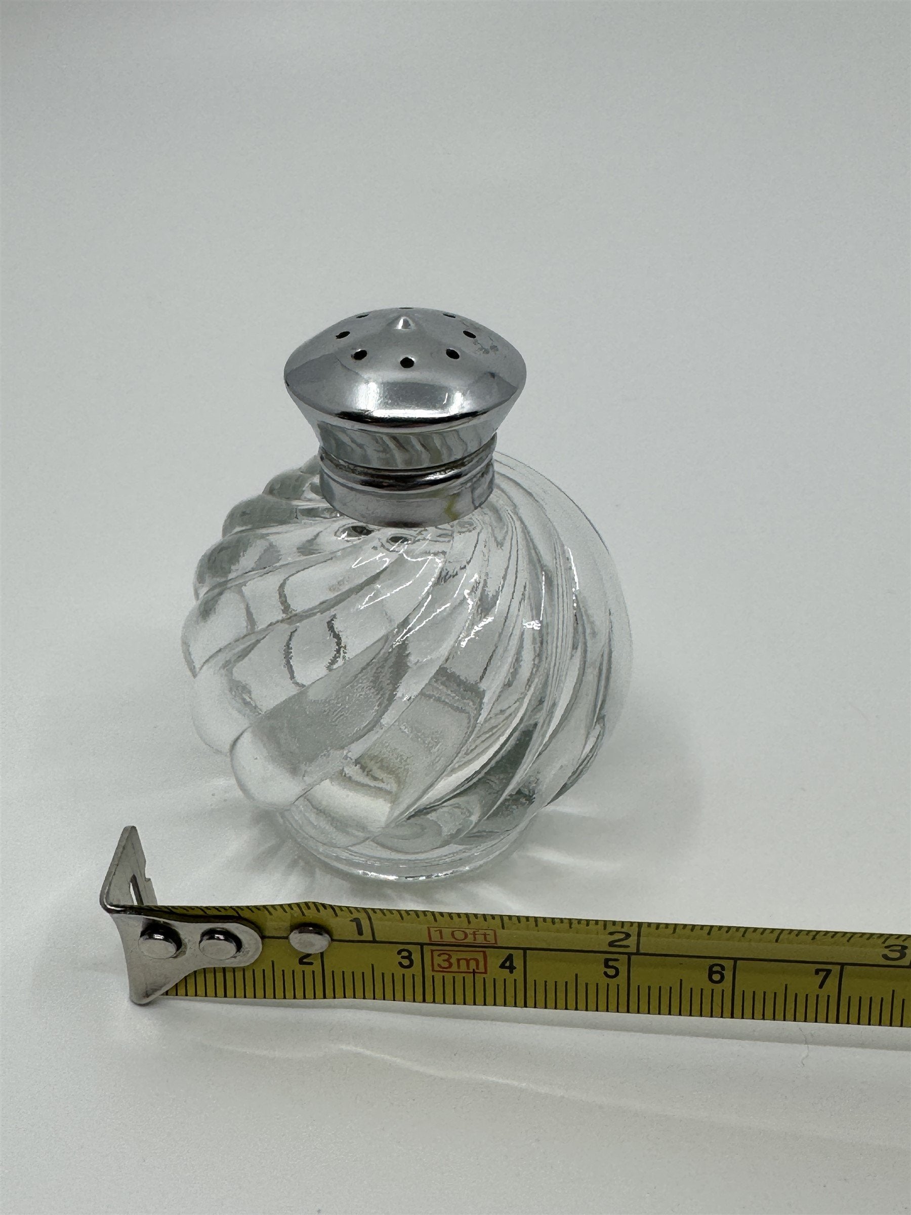 IRICE Sparkling Crystal with Chrome Plated Tops Salt & Pepper Shakers Set of 4