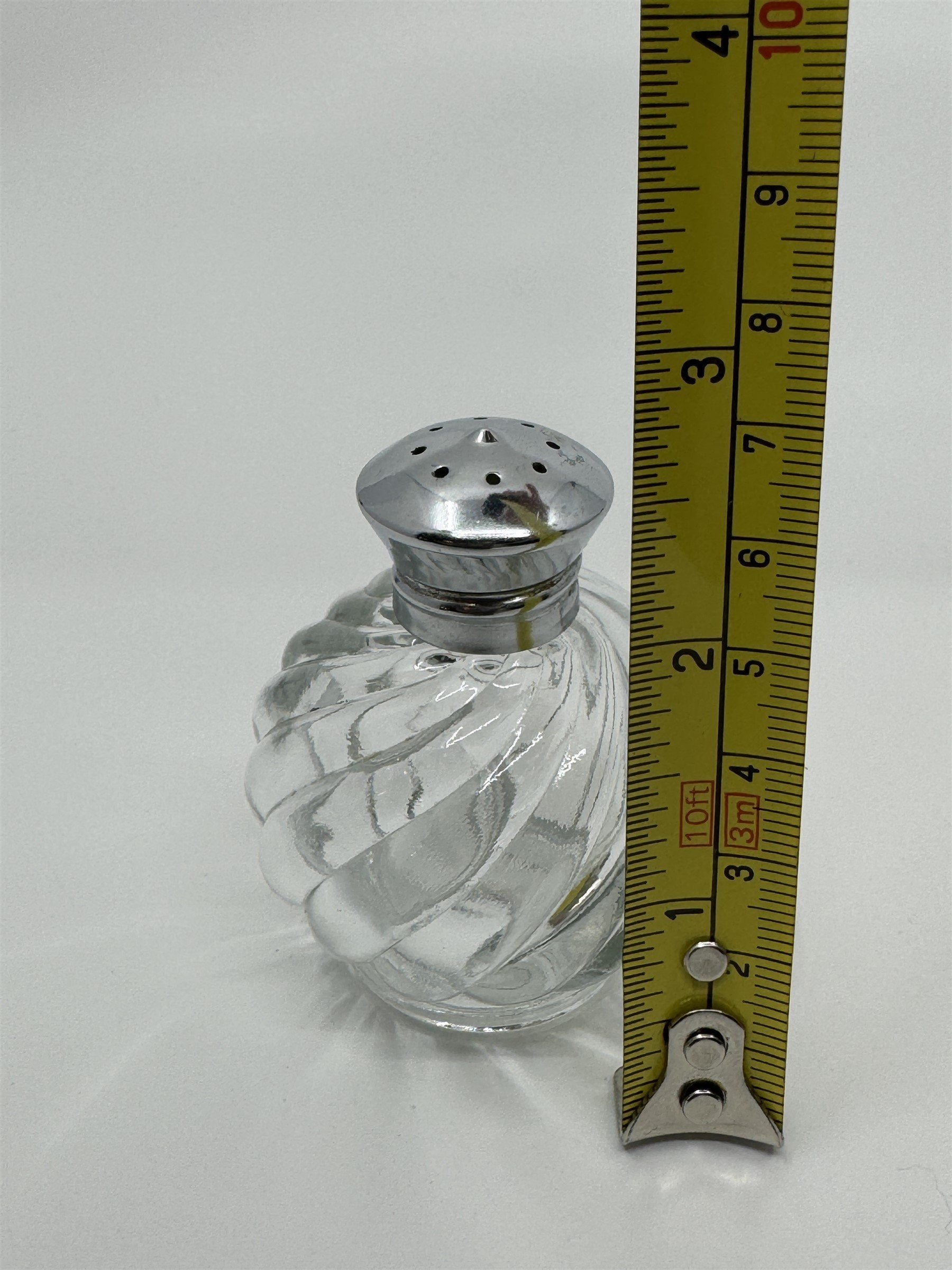 IRICE Sparkling Crystal with Chrome Plated Tops Salt & Pepper Shakers Set of 4