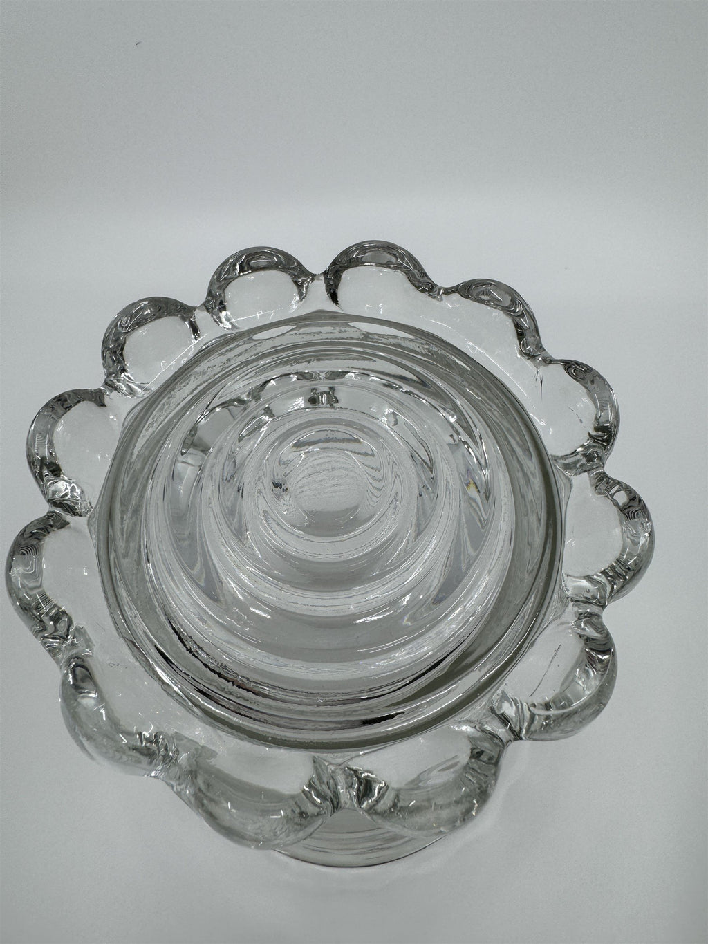 Manhattan Depression Glass Vase Anchor Hocking Bubble Footed Vase 8" Tall