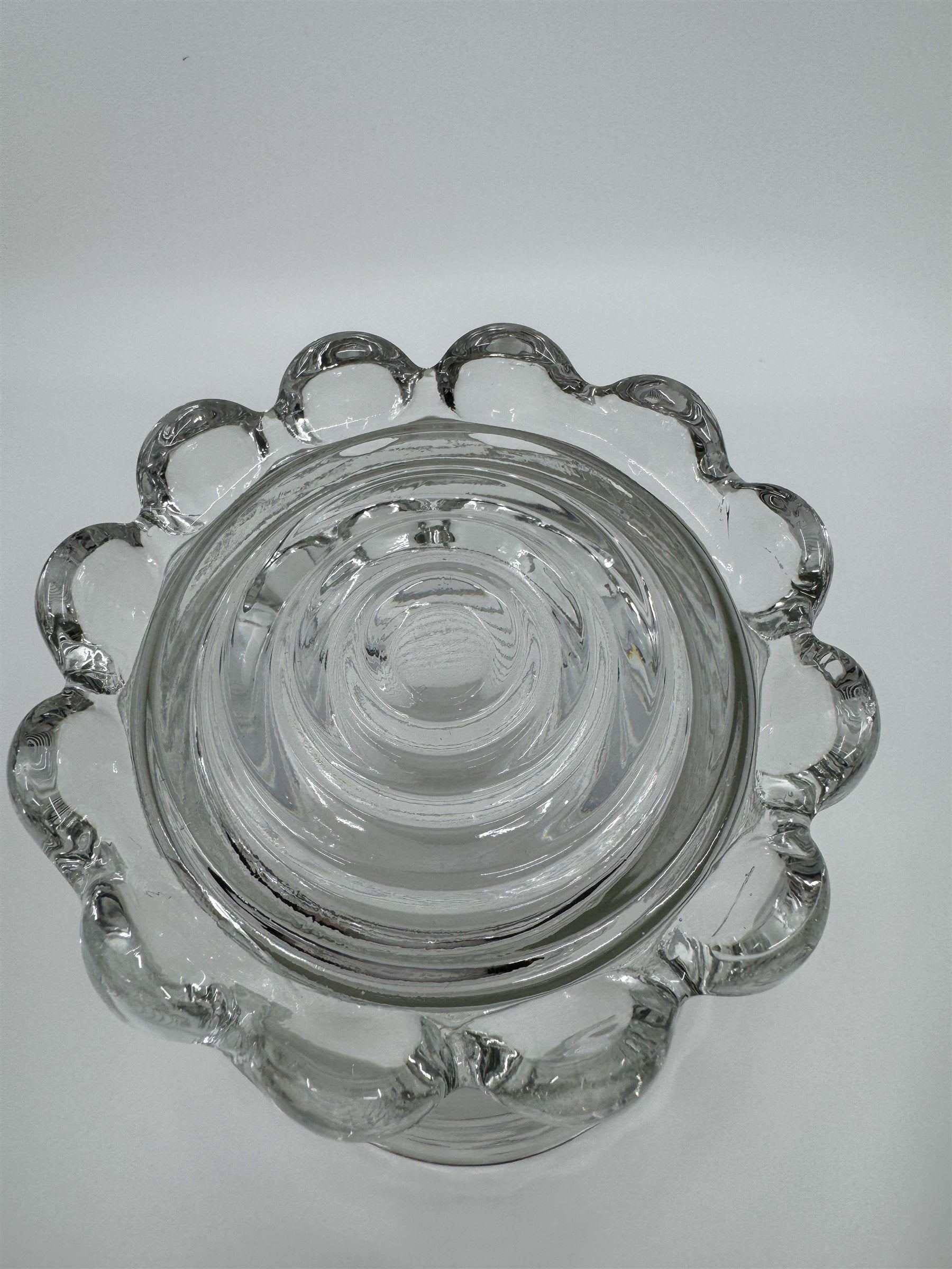 Manhattan Depression Glass Vase Anchor Hocking Bubble Footed Vase 8" Tall