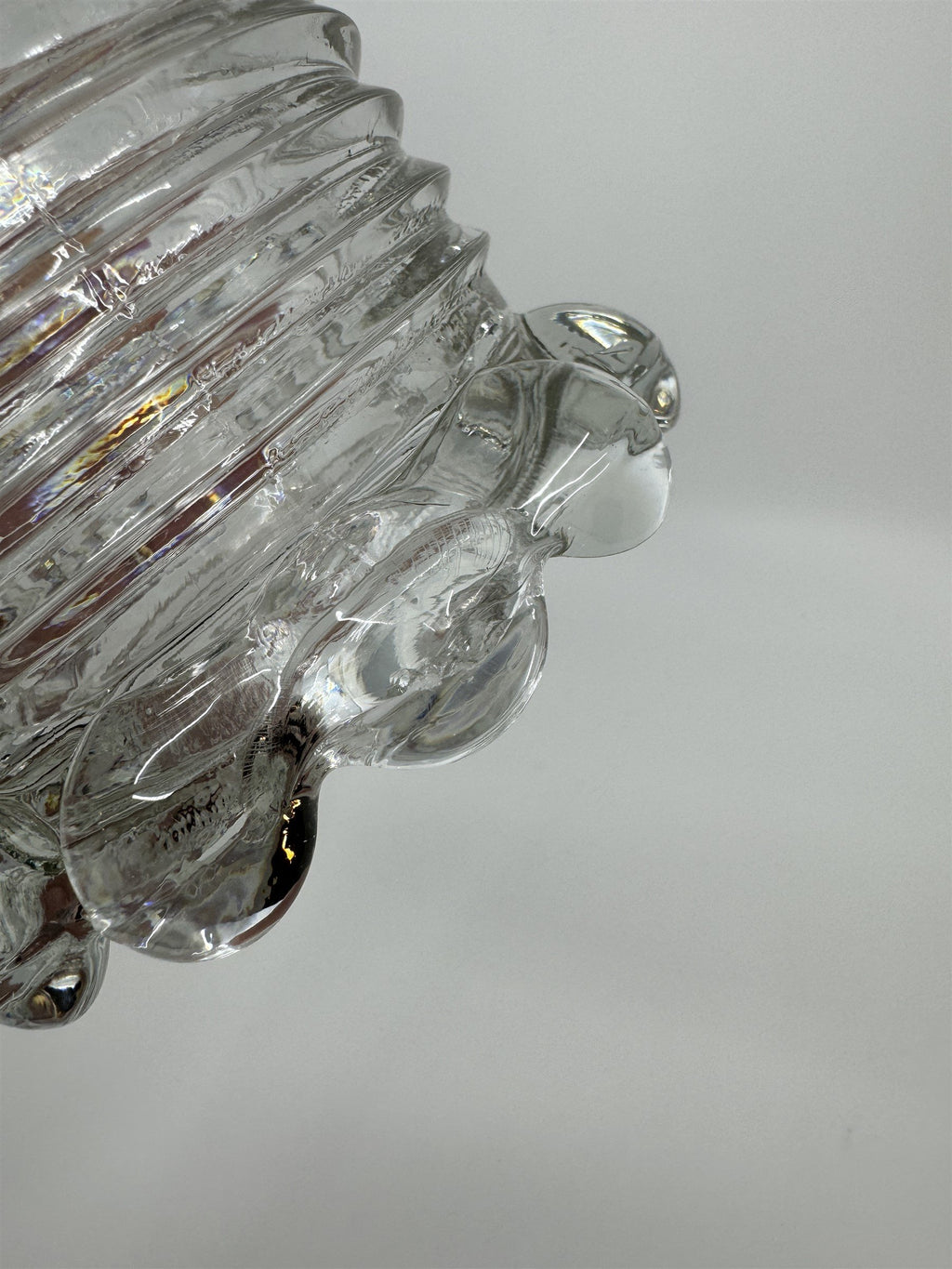 Manhattan Depression Glass Vase Anchor Hocking Bubble Footed Vase 8" Tall