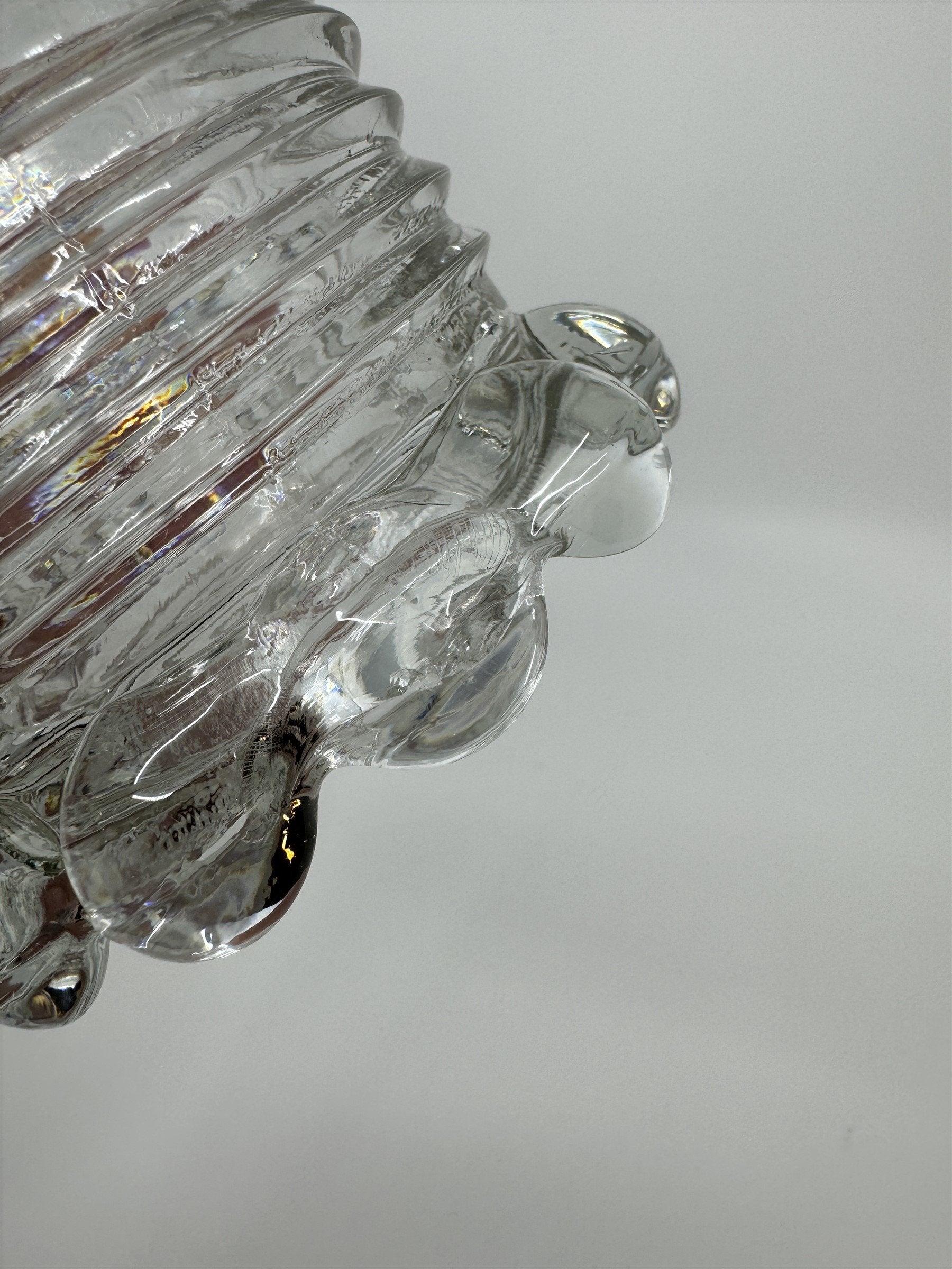 Manhattan Depression Glass Vase Anchor Hocking Bubble Footed Vase 8" Tall