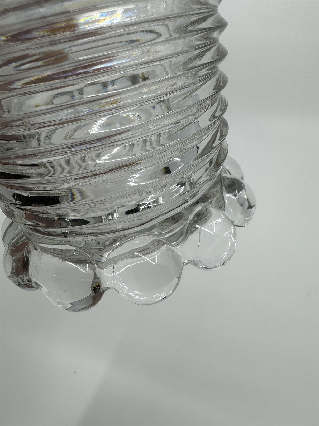 Manhattan Depression Glass Vase Anchor Hocking Bubble Footed Vase 8" Tall