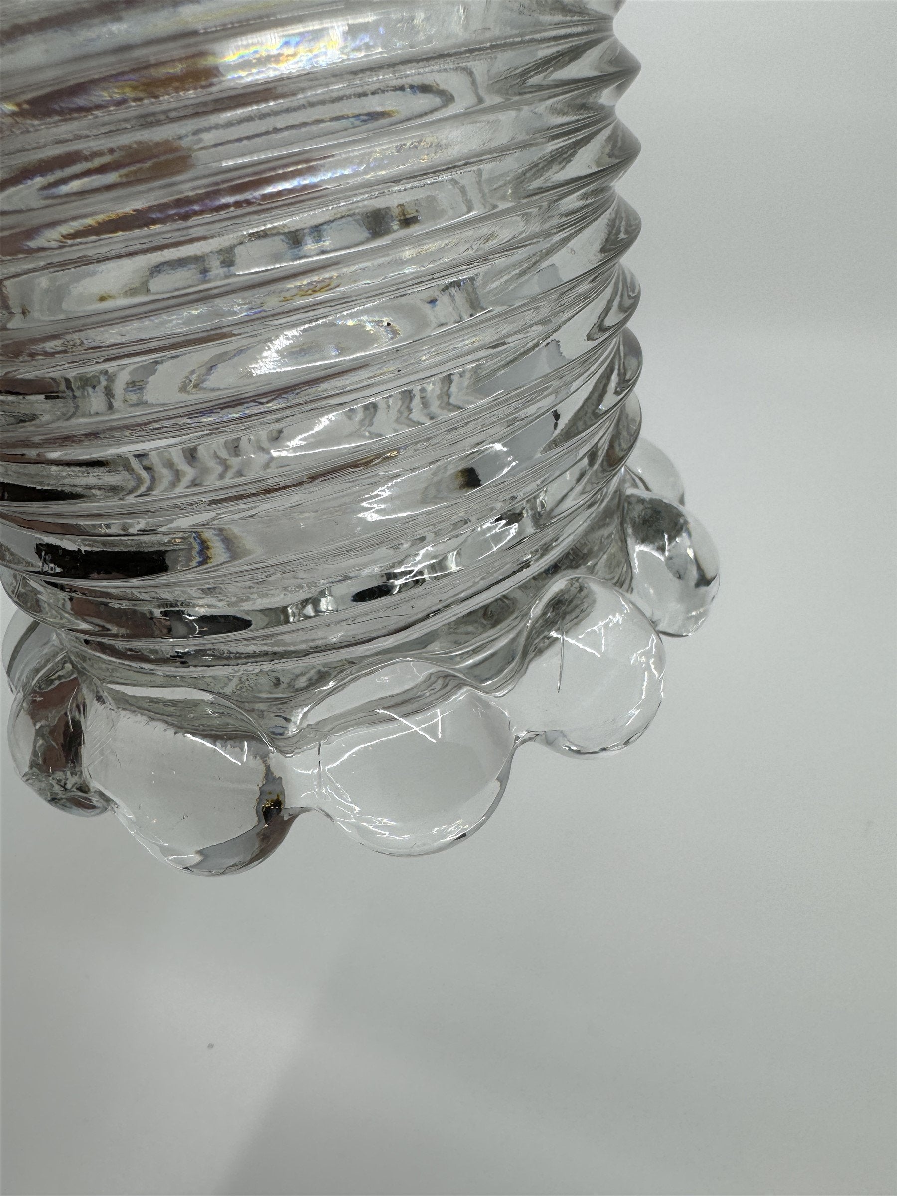 Manhattan Depression Glass Vase Anchor Hocking Bubble Footed Vase 8" Tall