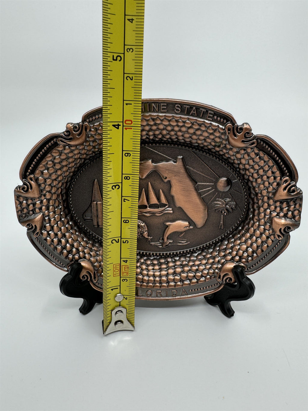 Florida Sunshine State Metal Plate with Display Stand Souvenir Travel Gift FL