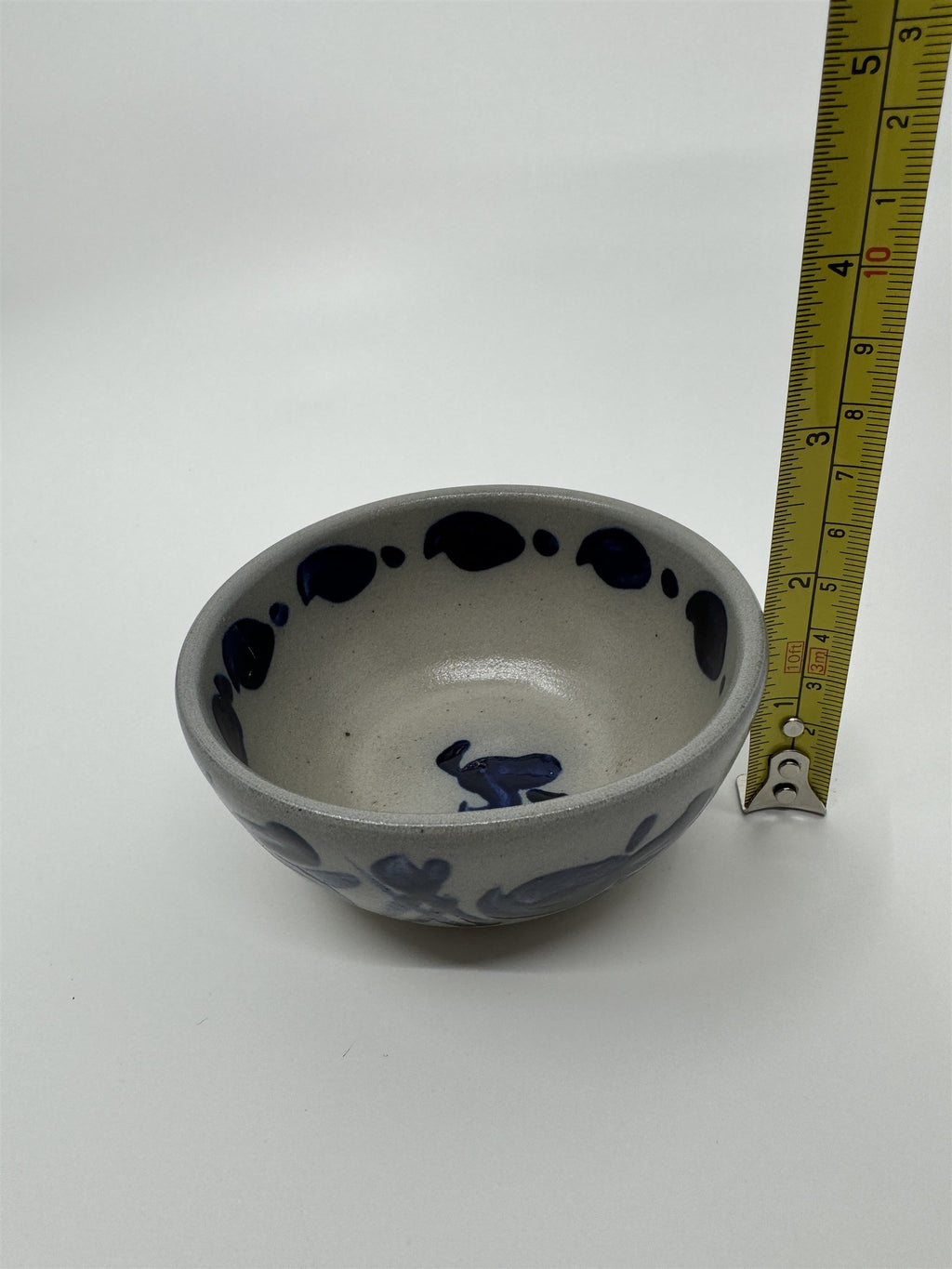 Vintage Matcha Sauce Trinket Bowl Pottery Salt Glaze Hand Painted