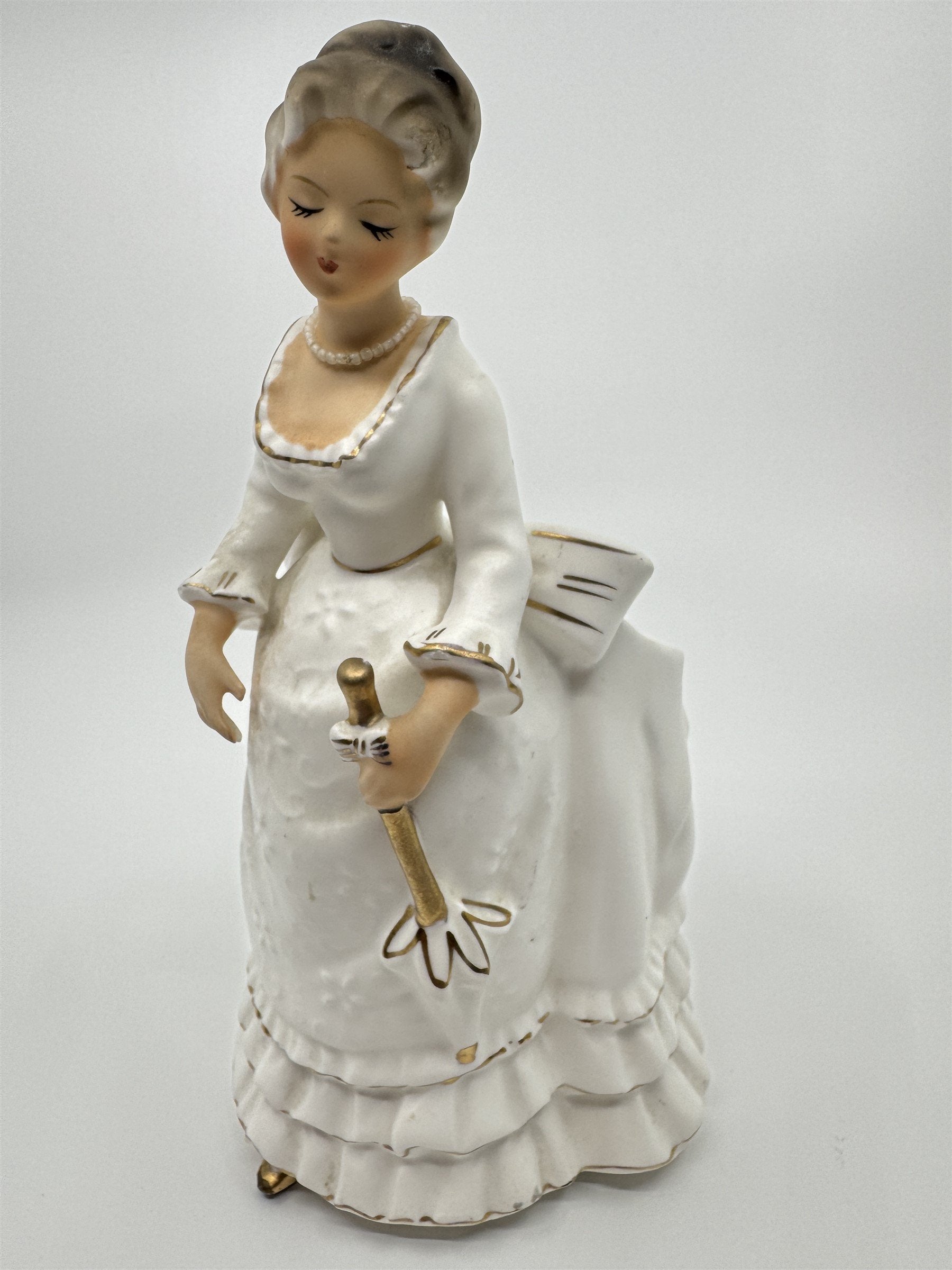 Rubens Original Lady in White Fairy Godmother Parasol 8" Planter Vase Figurine