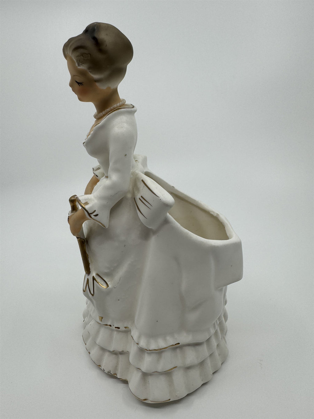 Rubens Original Lady in White Fairy Godmother Parasol 8" Planter Vase Figurine