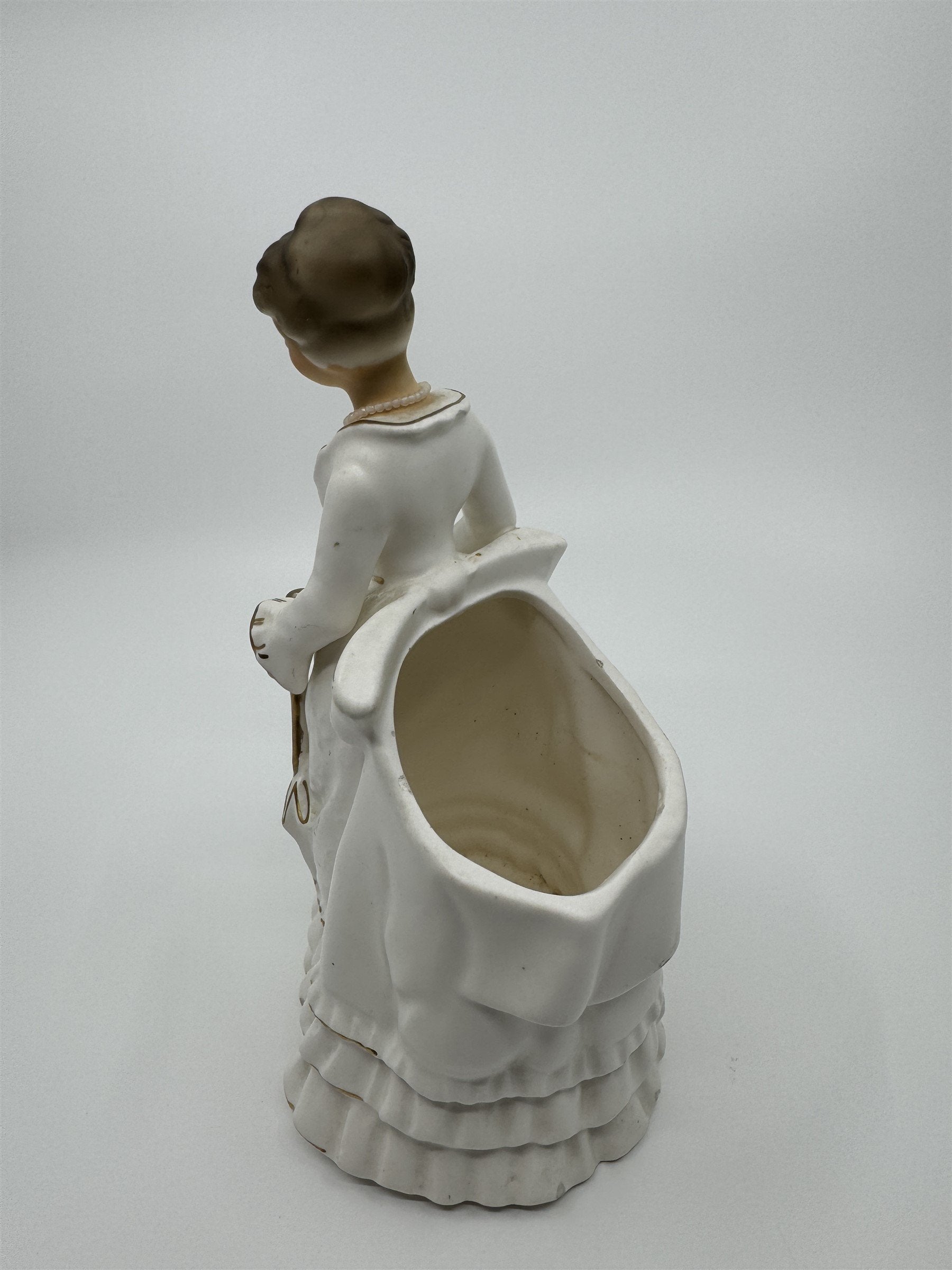 Rubens Original Lady in White Fairy Godmother Parasol 8" Planter Vase Figurine