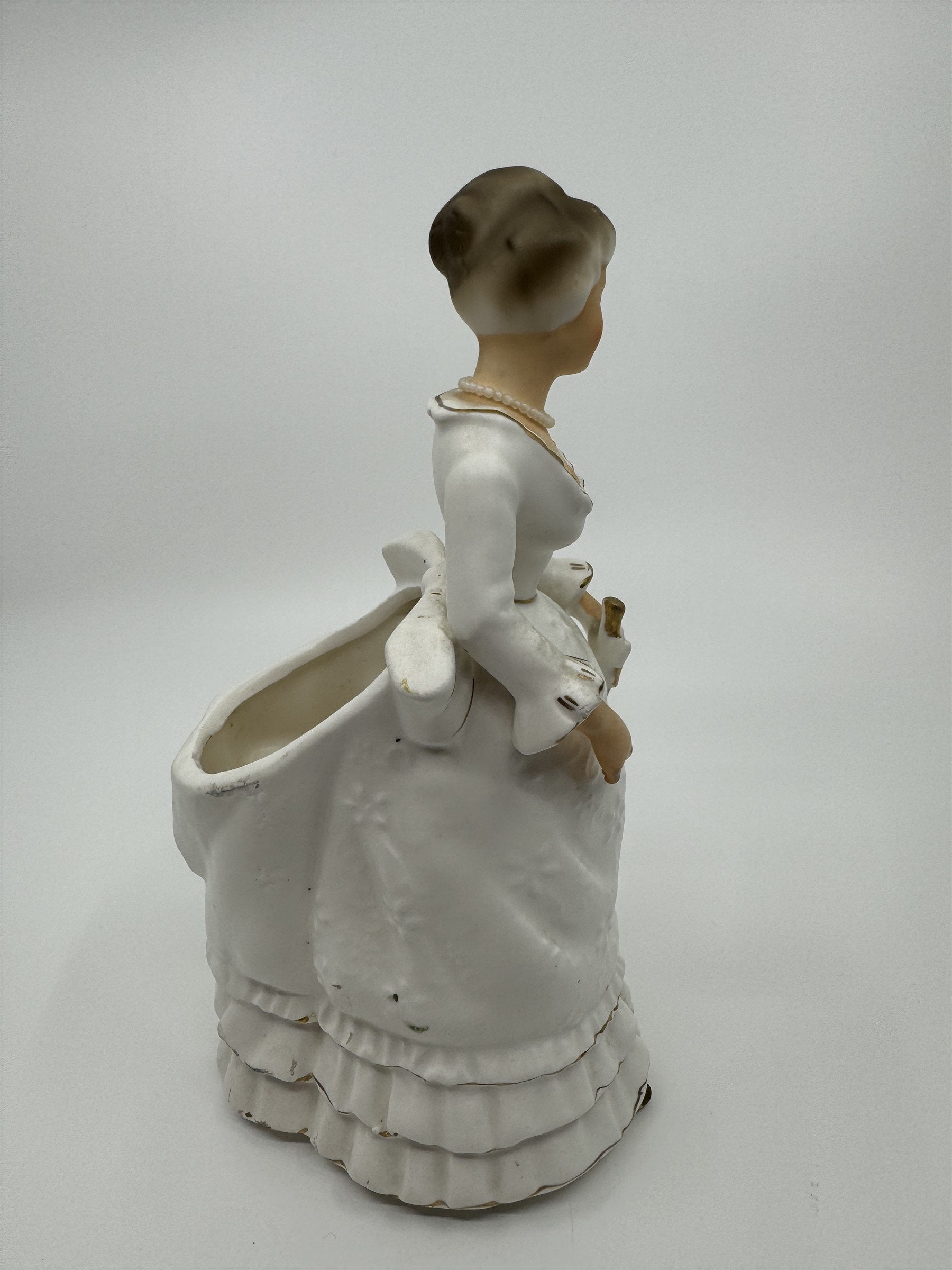 Rubens Original Lady in White Fairy Godmother Parasol 8" Planter Vase Figurine